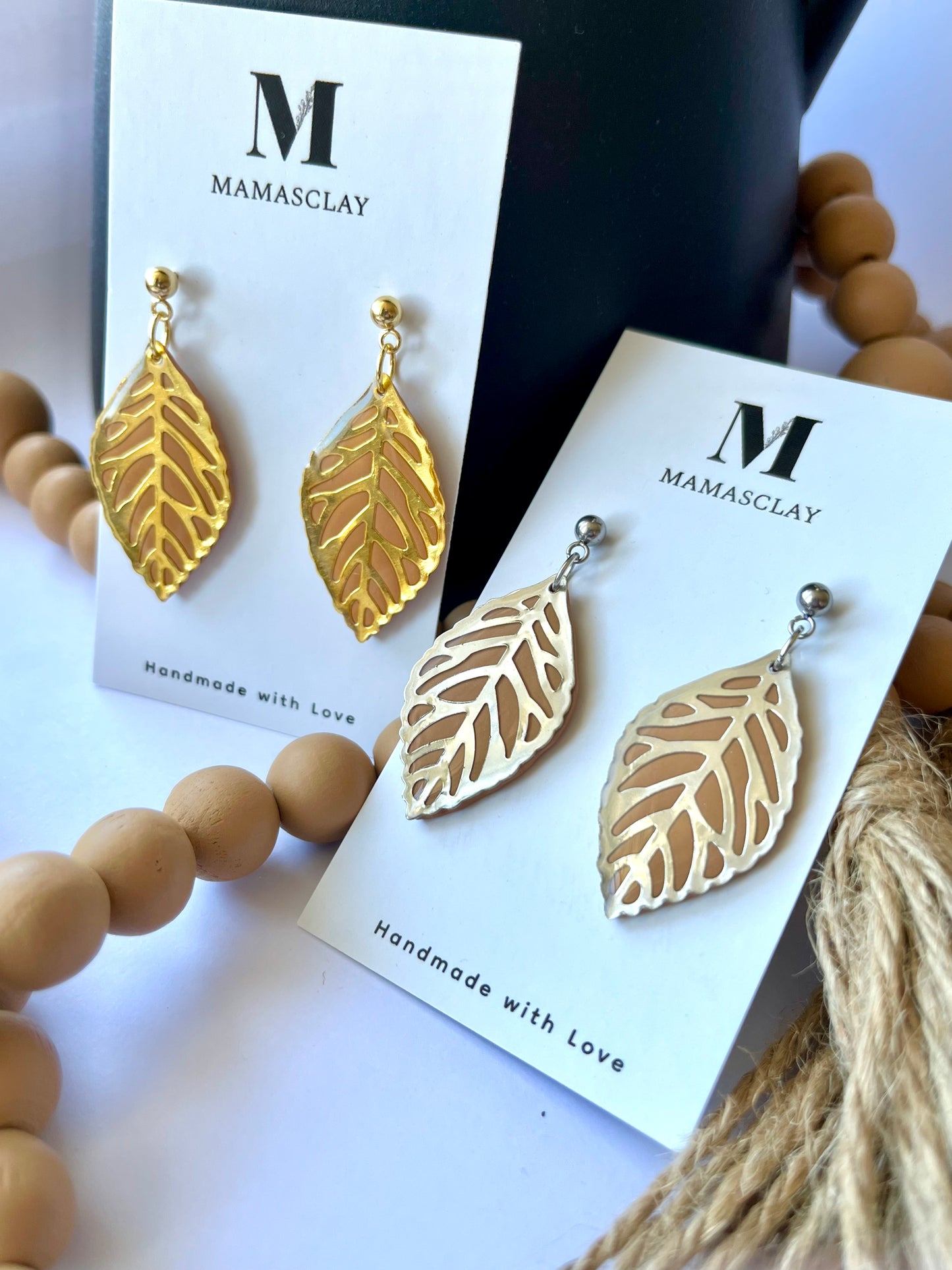 Golden and Silver Leaves Earrings