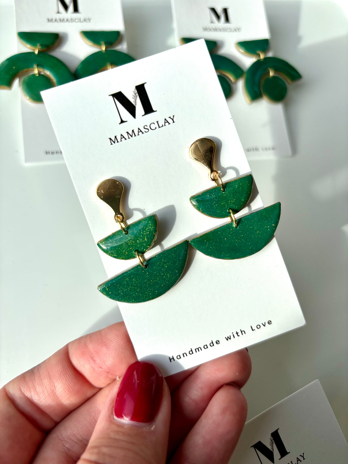 Green and Gold Dangles (Double)