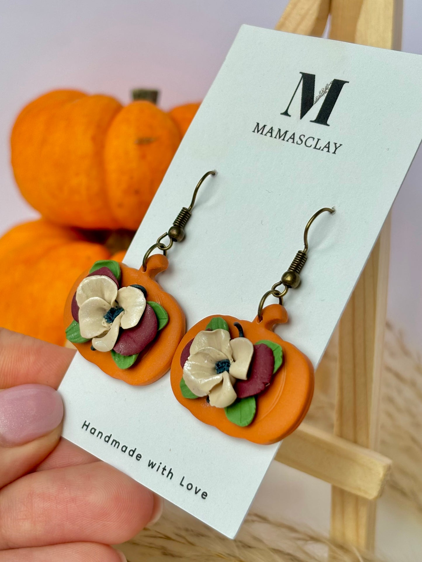 Floral Pumpkin Earrings