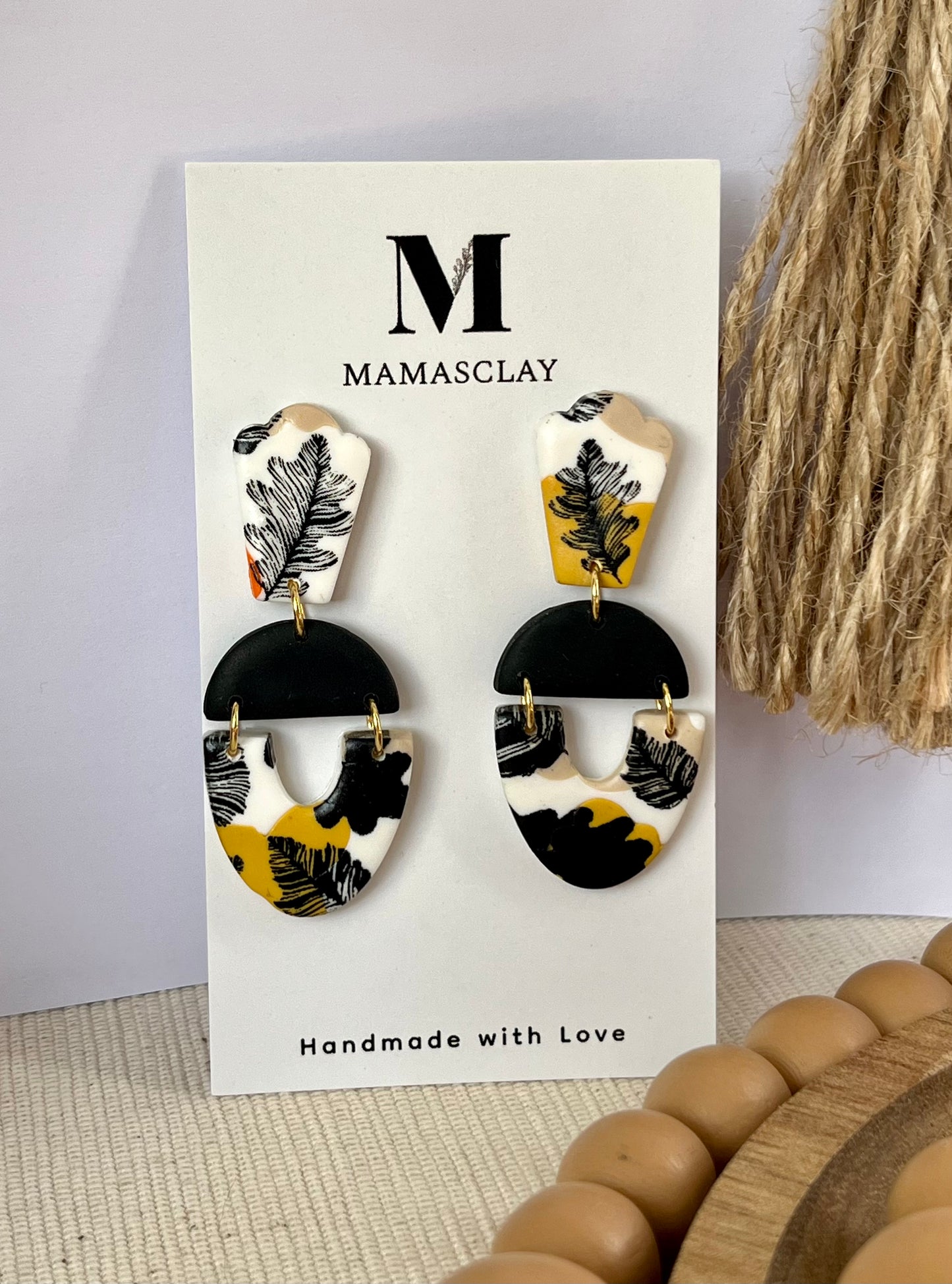 Triple Leaf Print Earrings