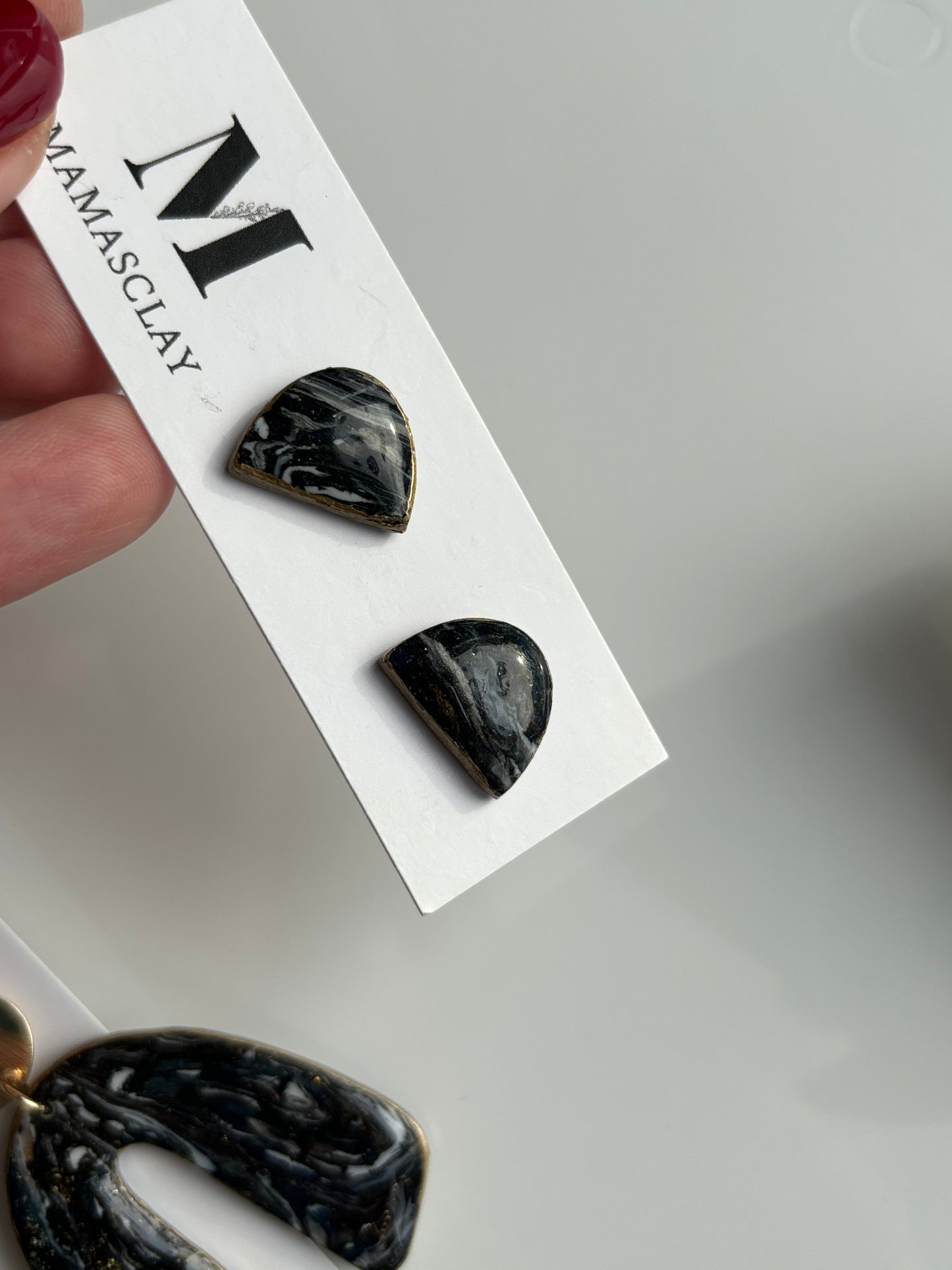 Black Marble Studs