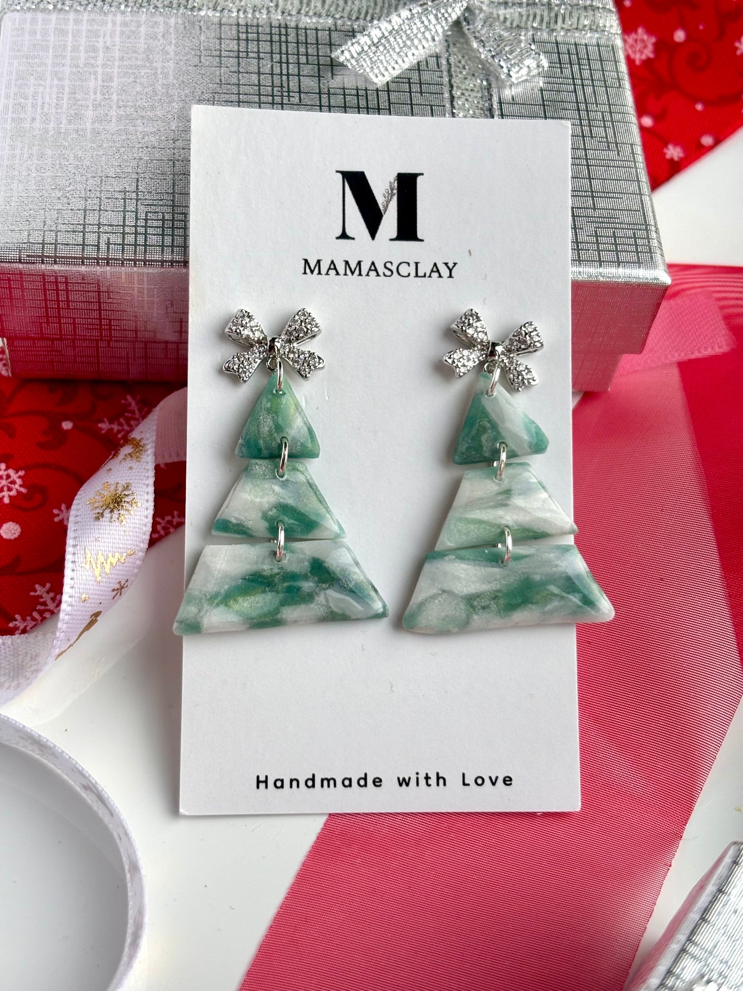 Evergreen Sparkle Christmas Earrings