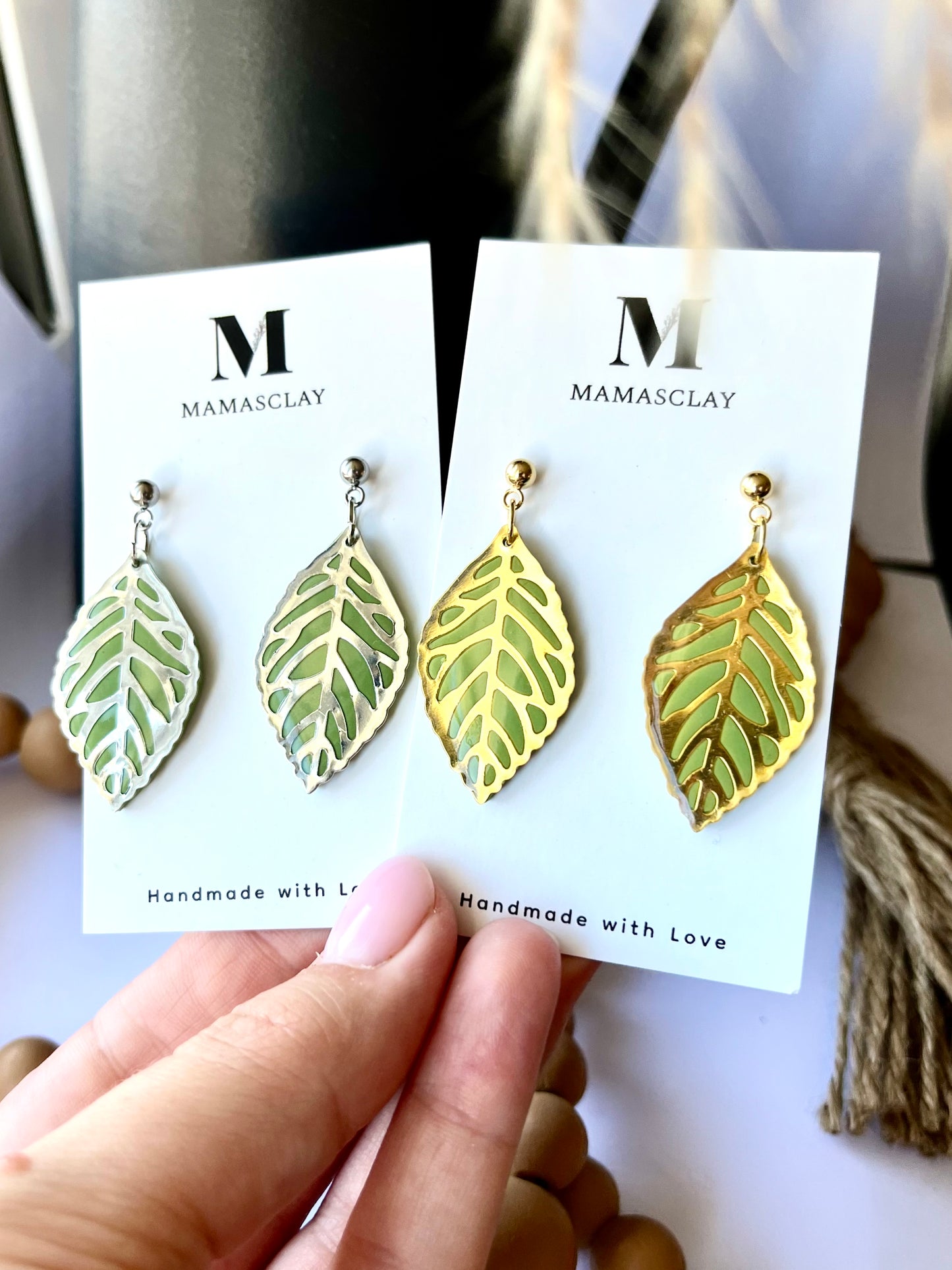 Golden and Silver Leaves Earrings