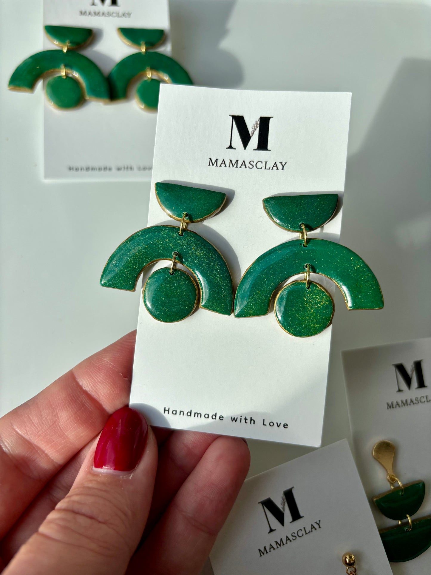 Green and Gold Bridge Dangles