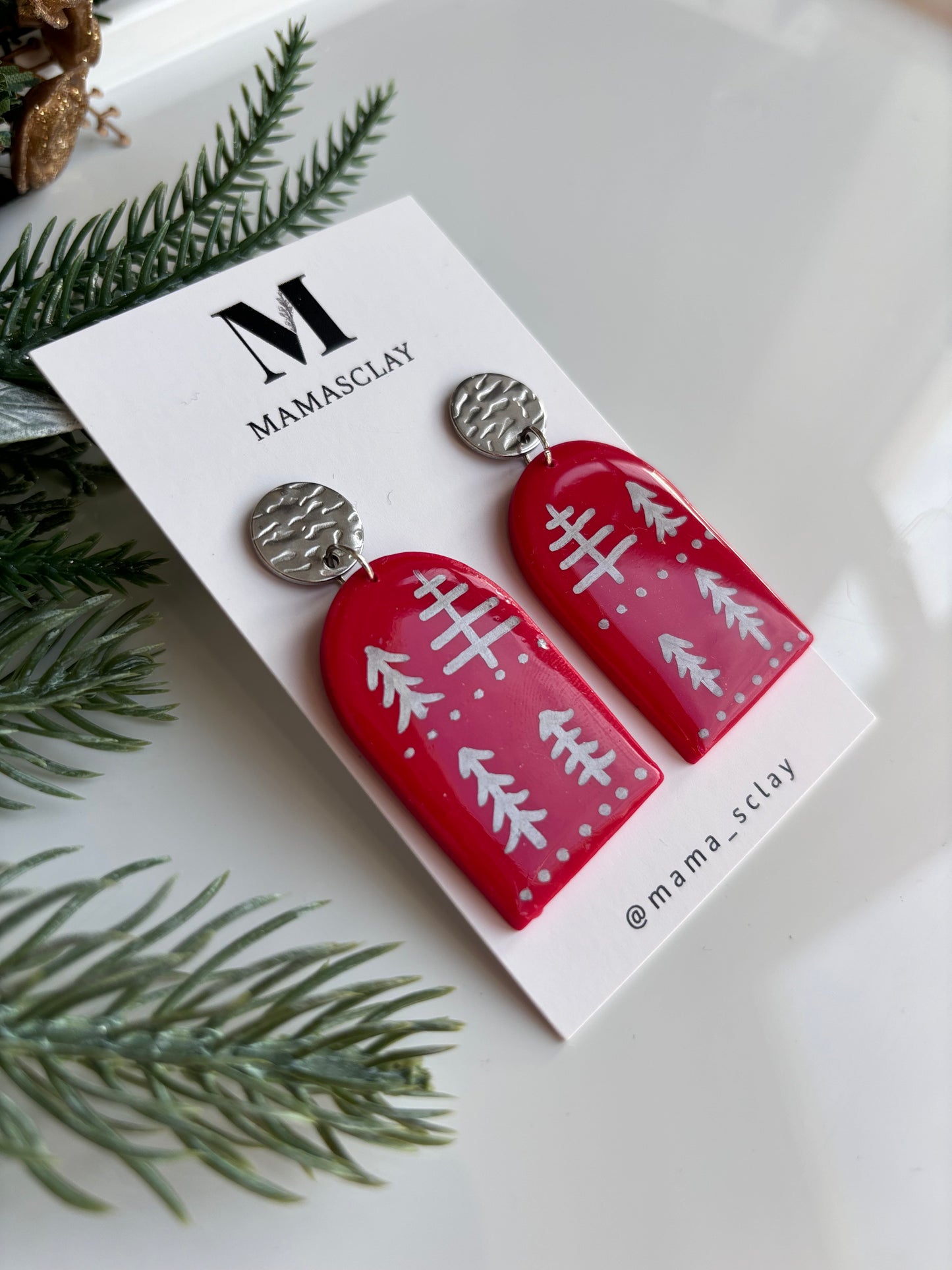 Hand Painted Christmas Earrings