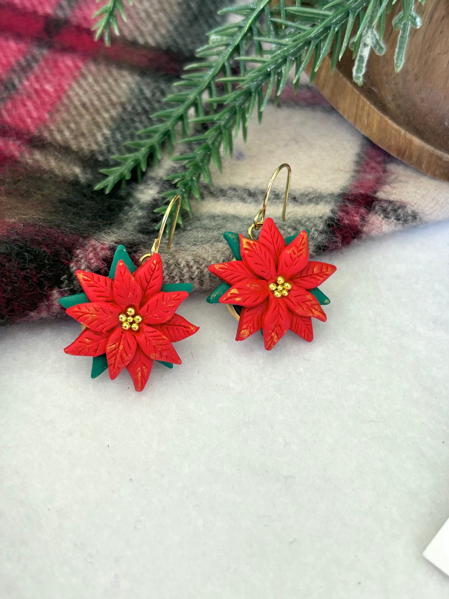 Poinsettia Earrings