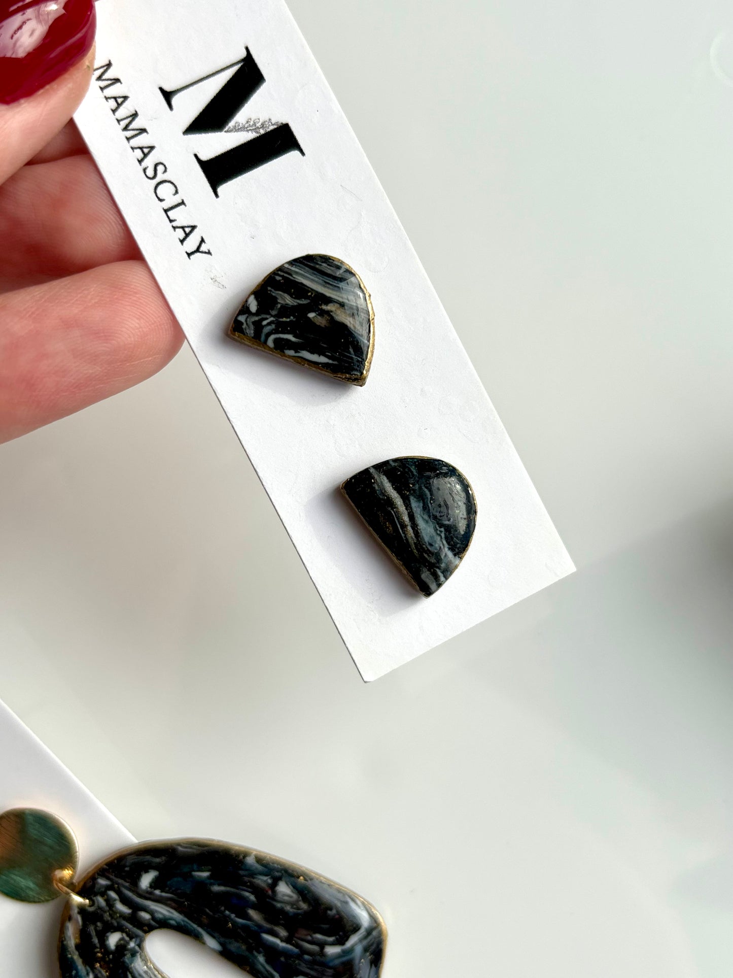 Black Marble Studs