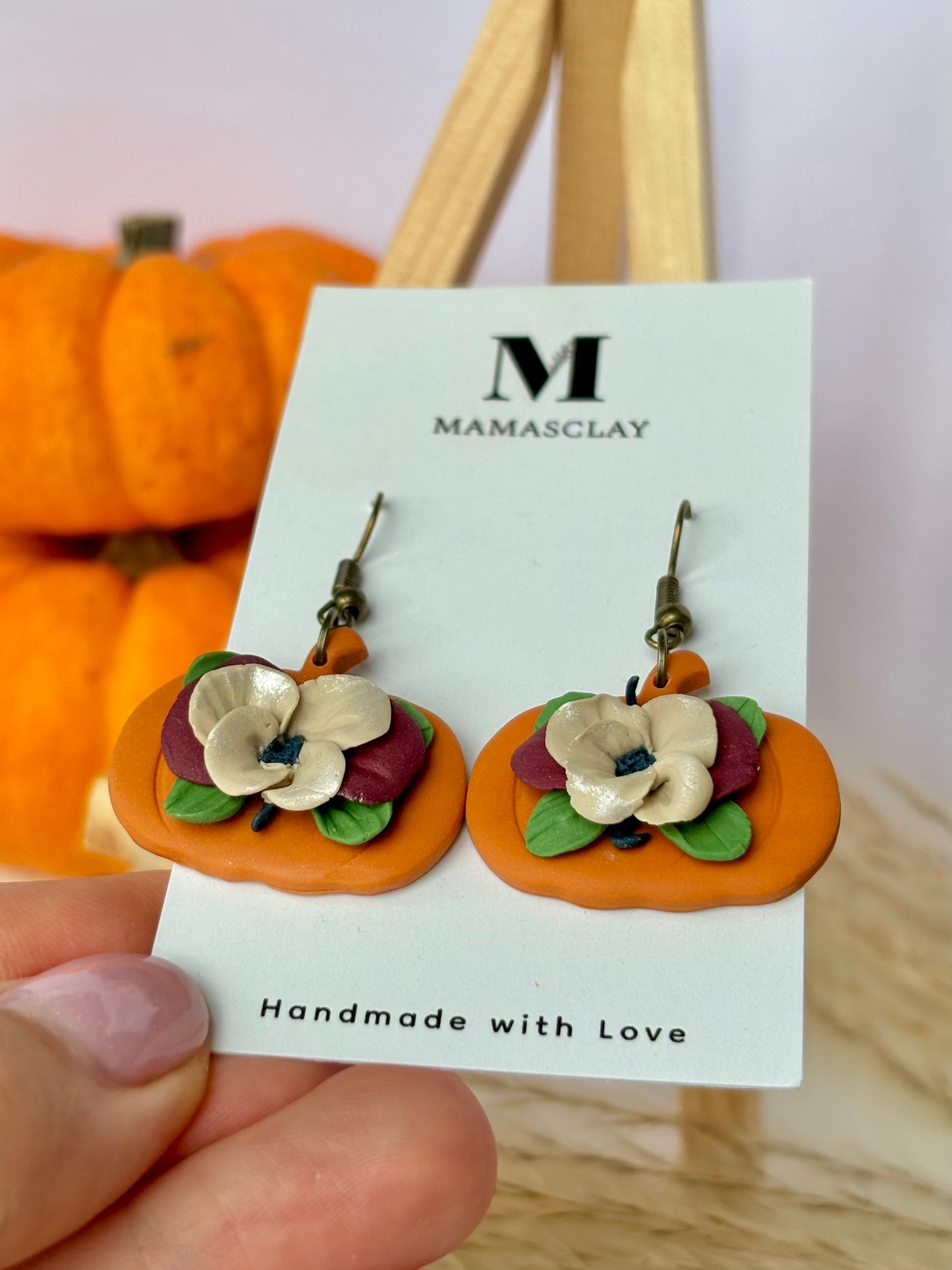 Floral Pumpkin Earrings