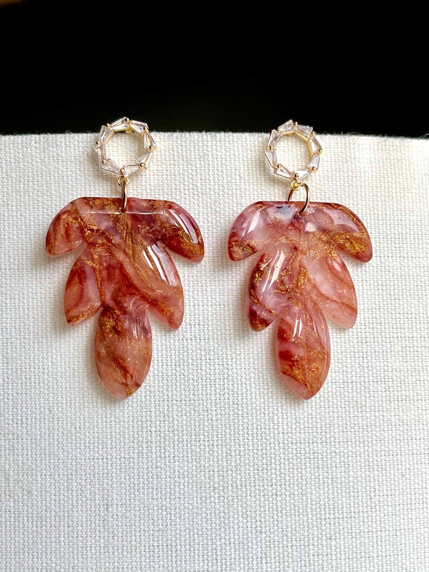 Chestnut and Gold Leaf Earrings