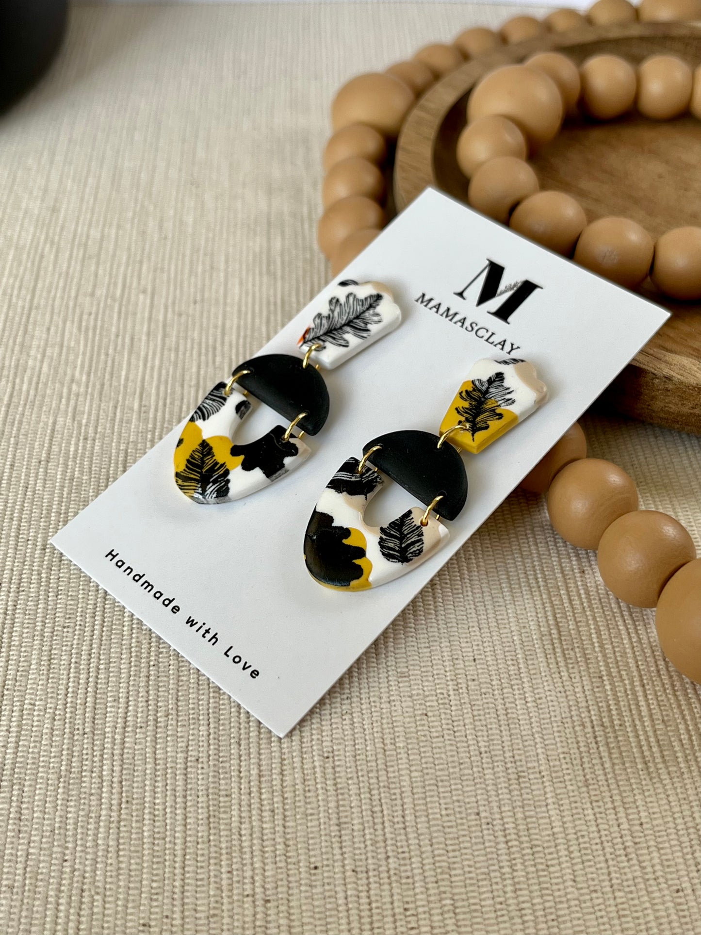 Triple Leaf Print Earrings