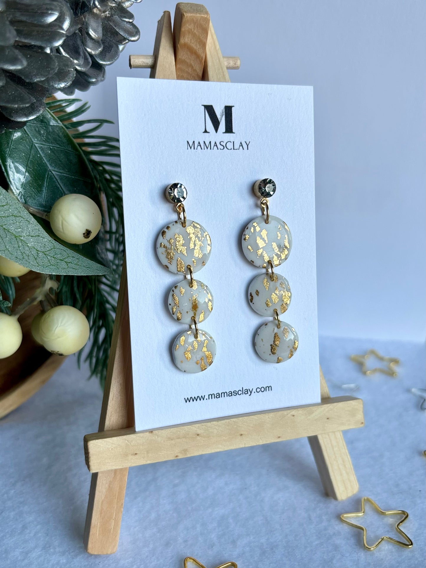 White and Gold Dangles