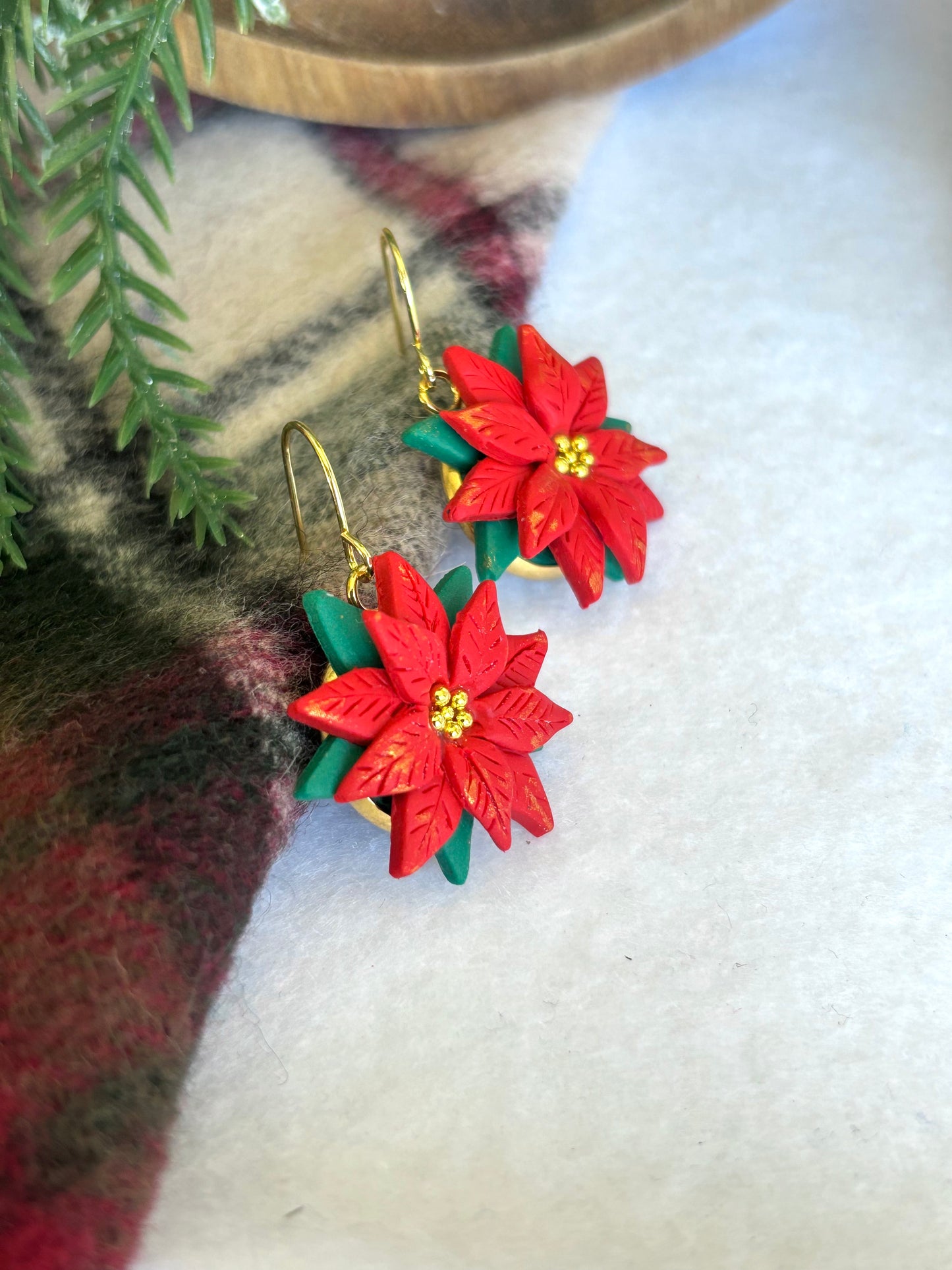 Poinsettia Earrings