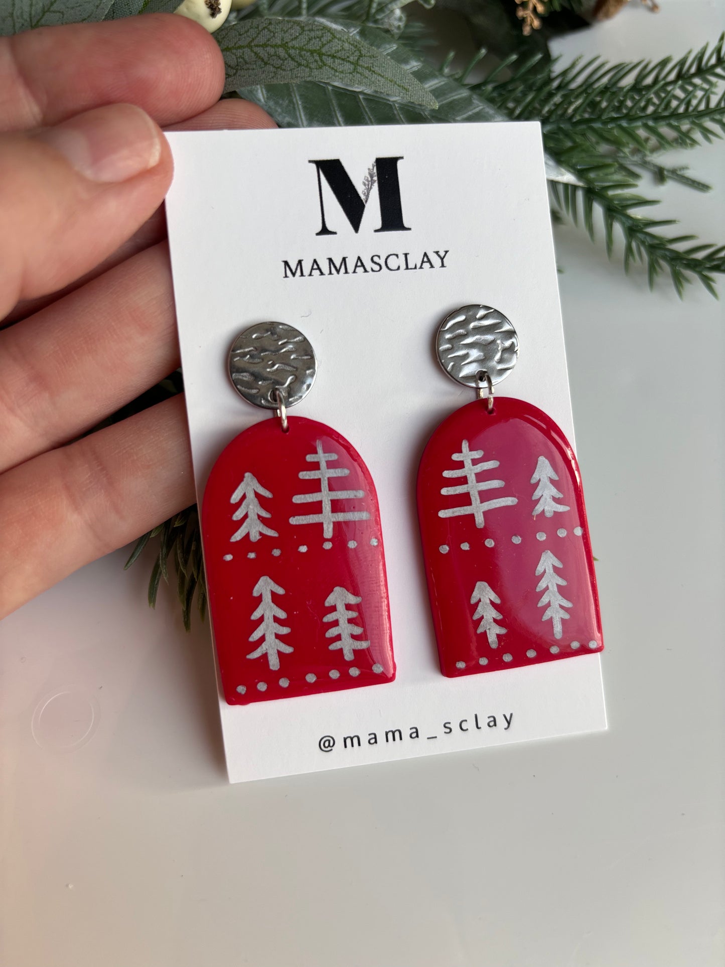 Hand Painted Christmas Earrings