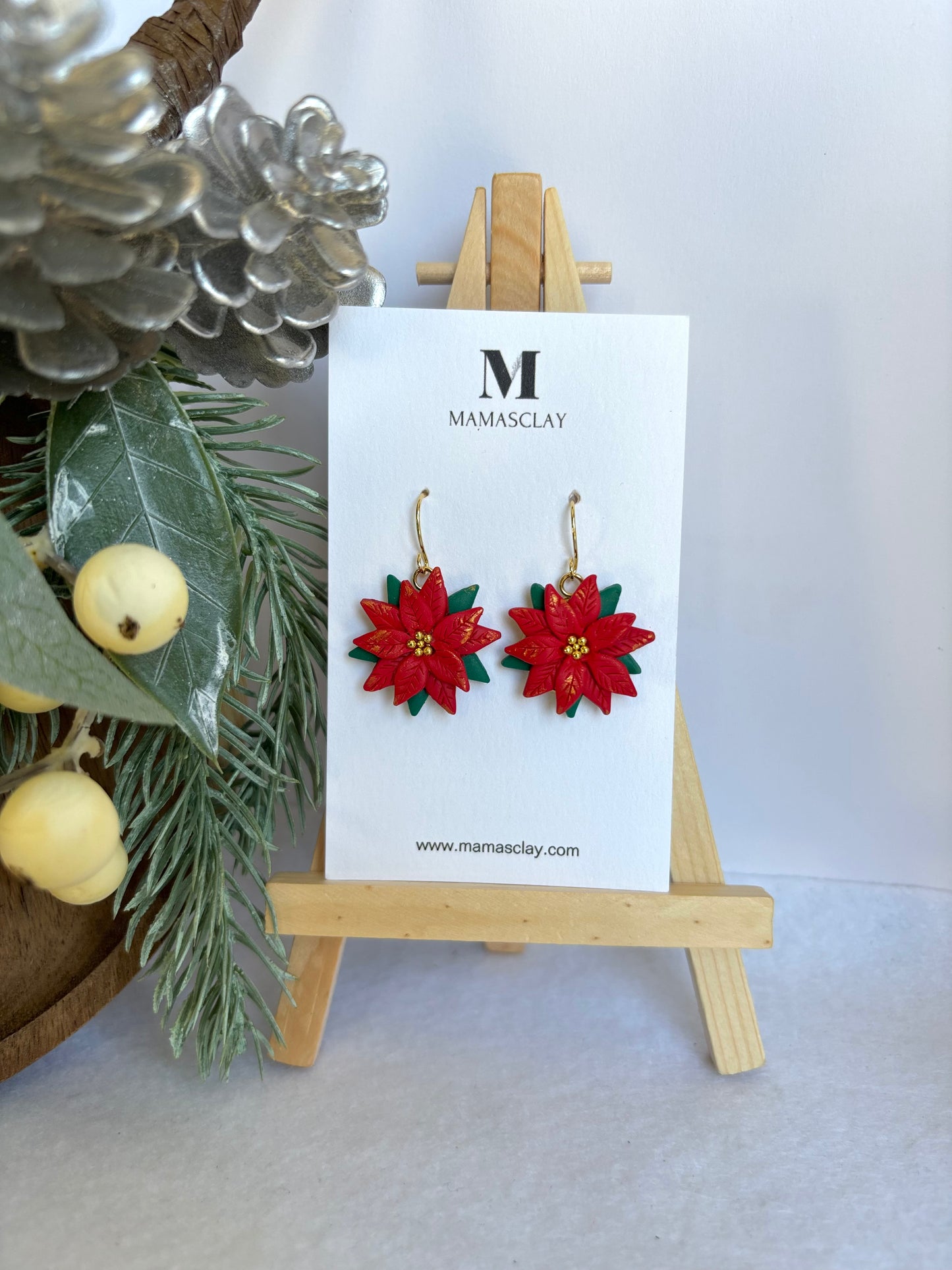 Poinsettia Earrings