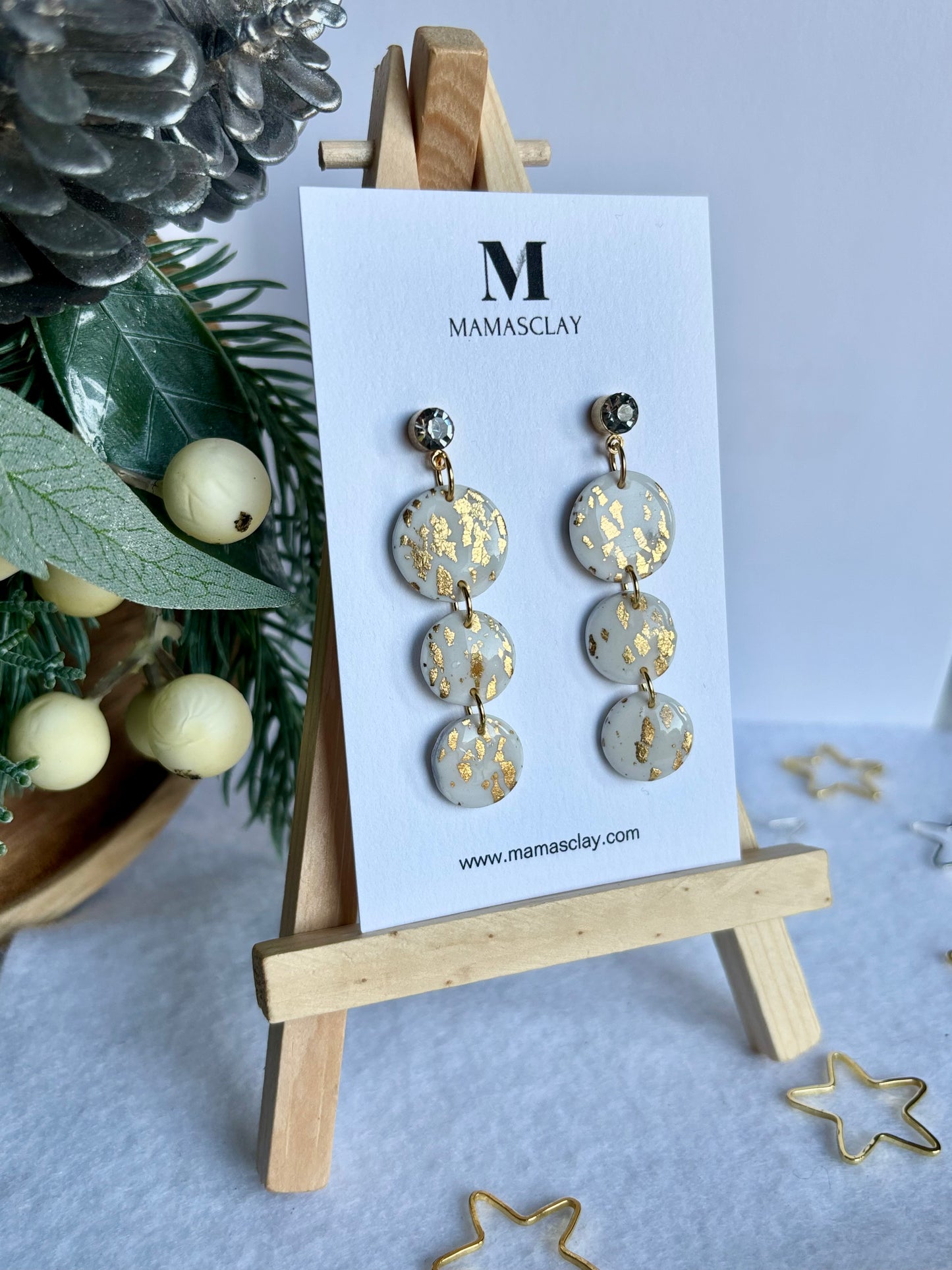 White and Gold Dangles
