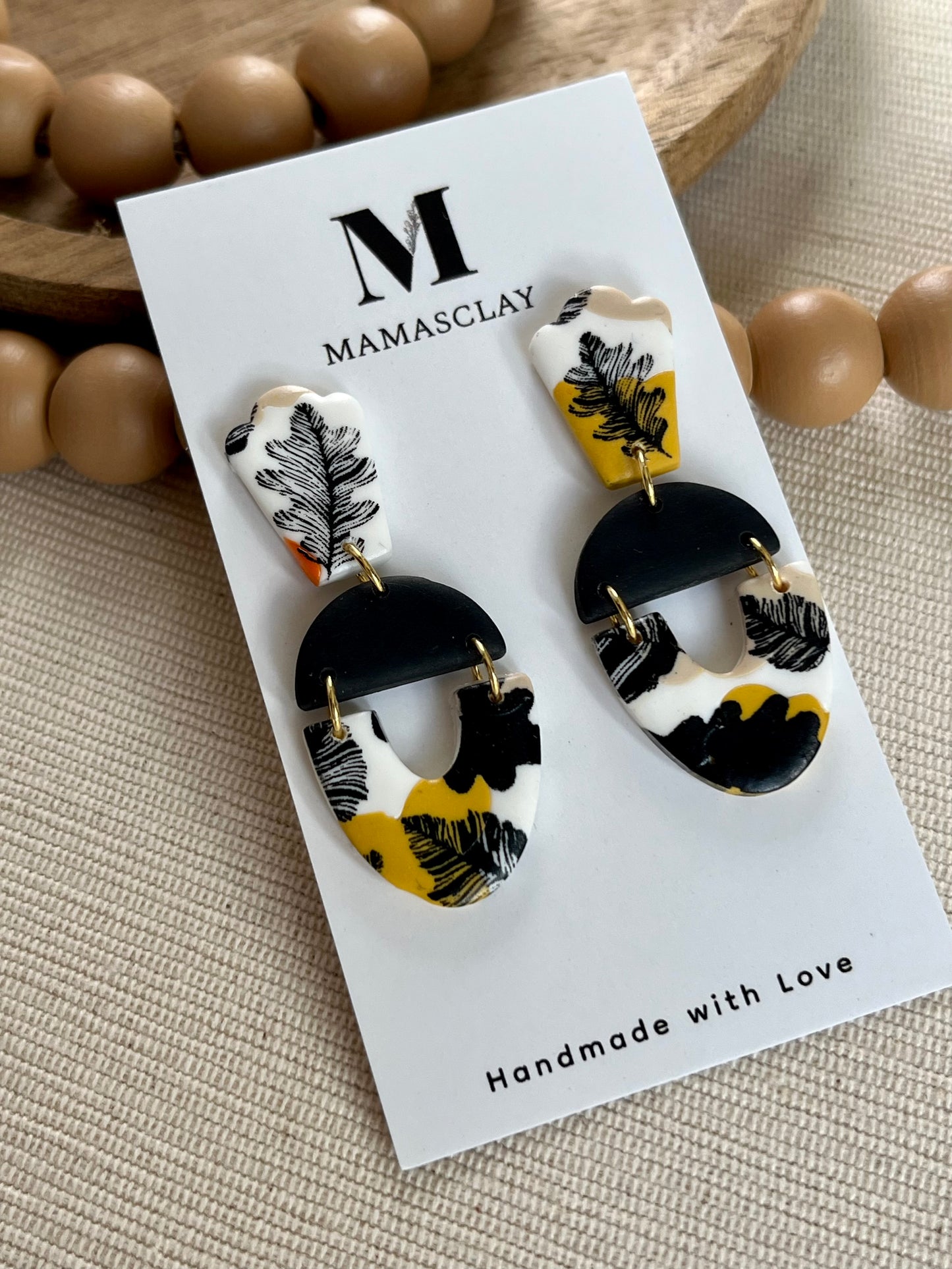Triple Leaf Print Earrings
