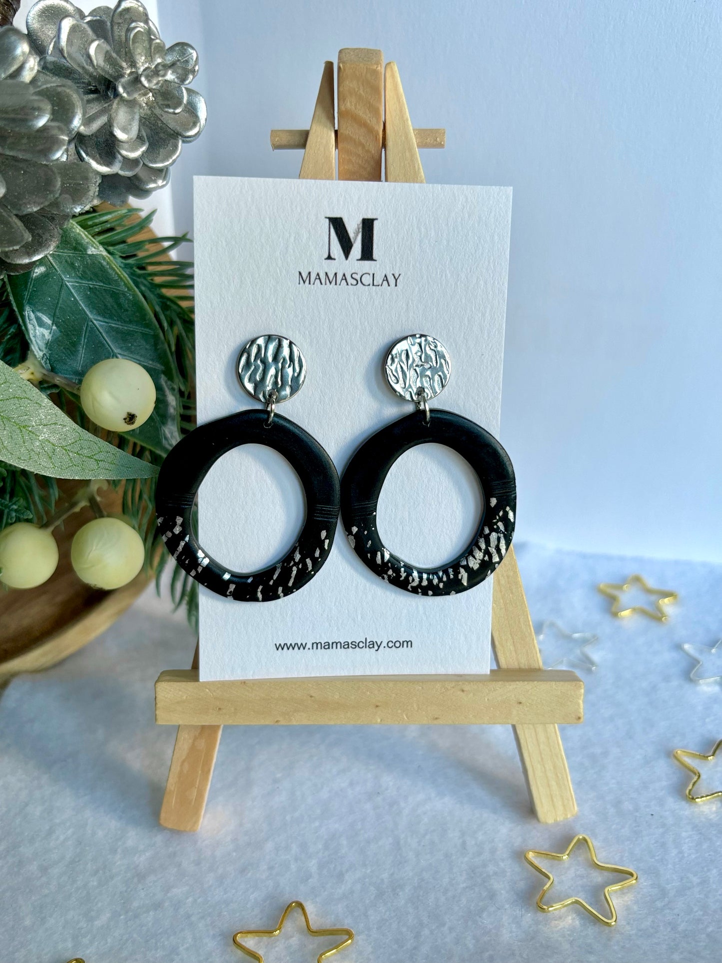 Asymmetric Golden/Silver Circle Earrings