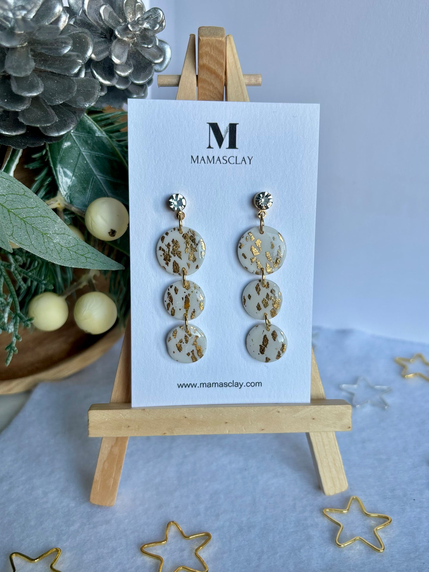 White and Gold Dangles