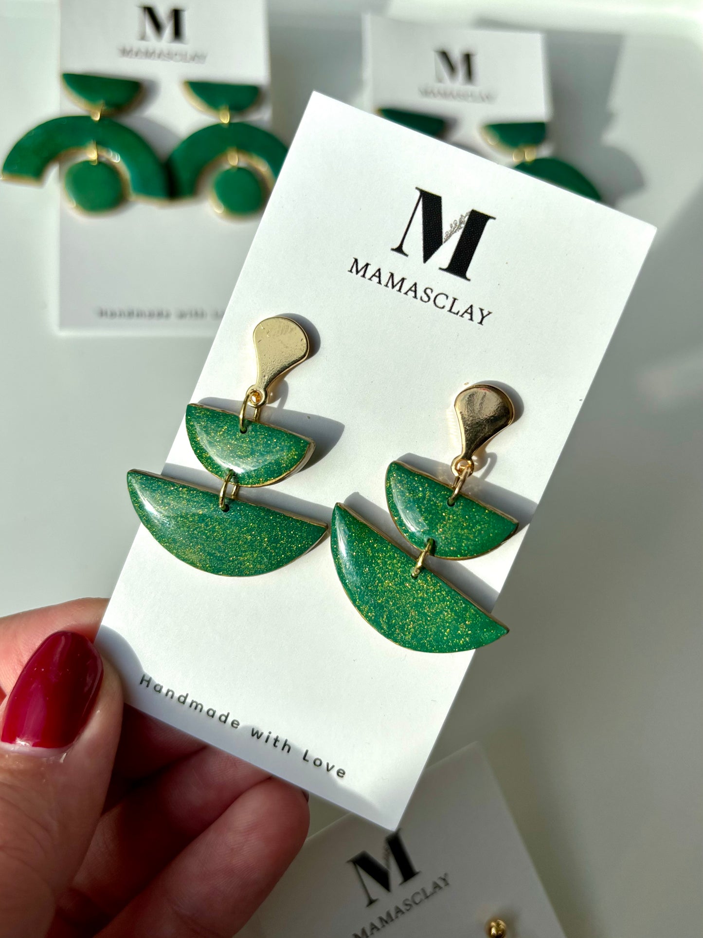 Green and Gold Dangles (Double)