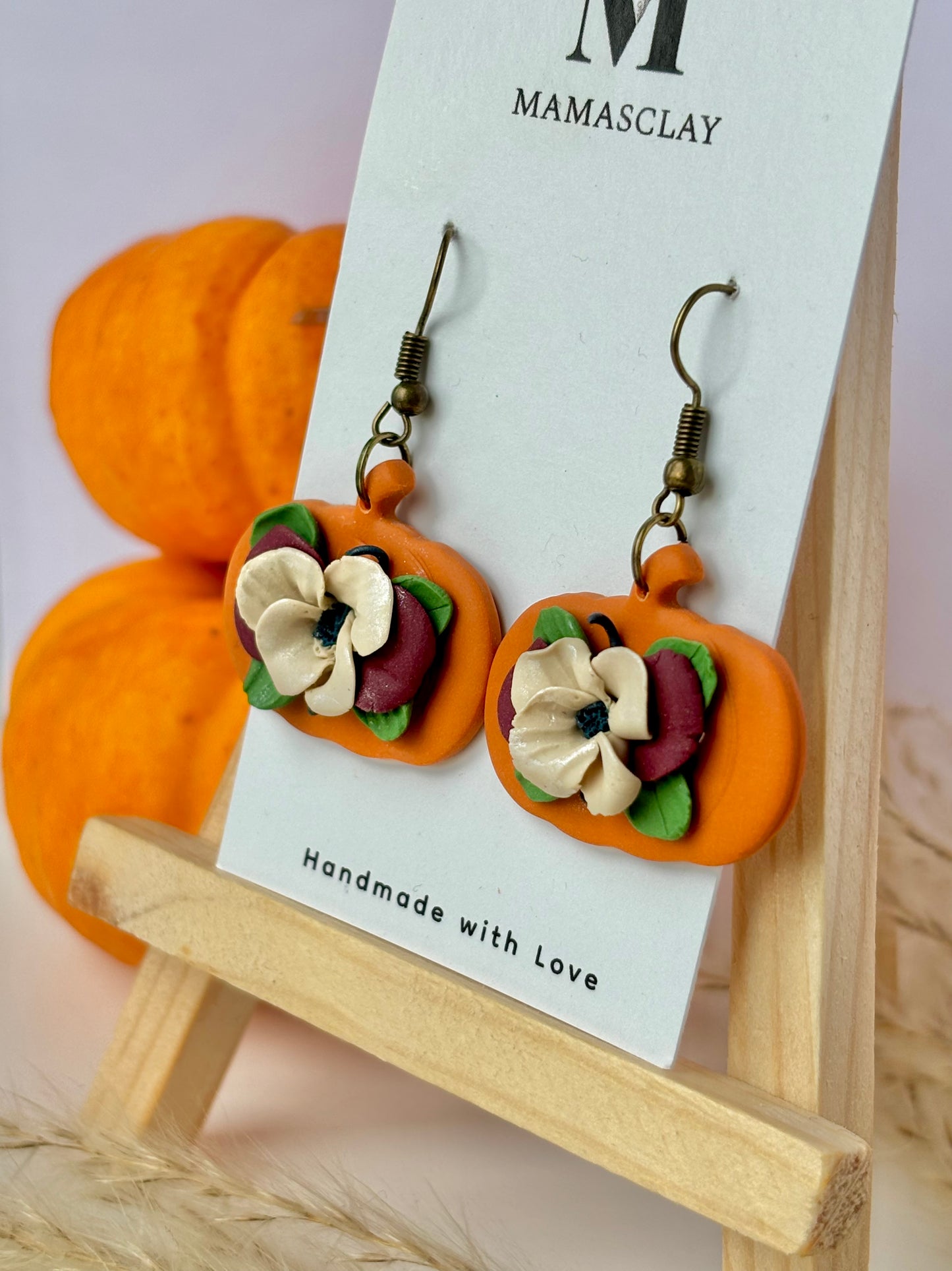 Floral Pumpkin Earrings