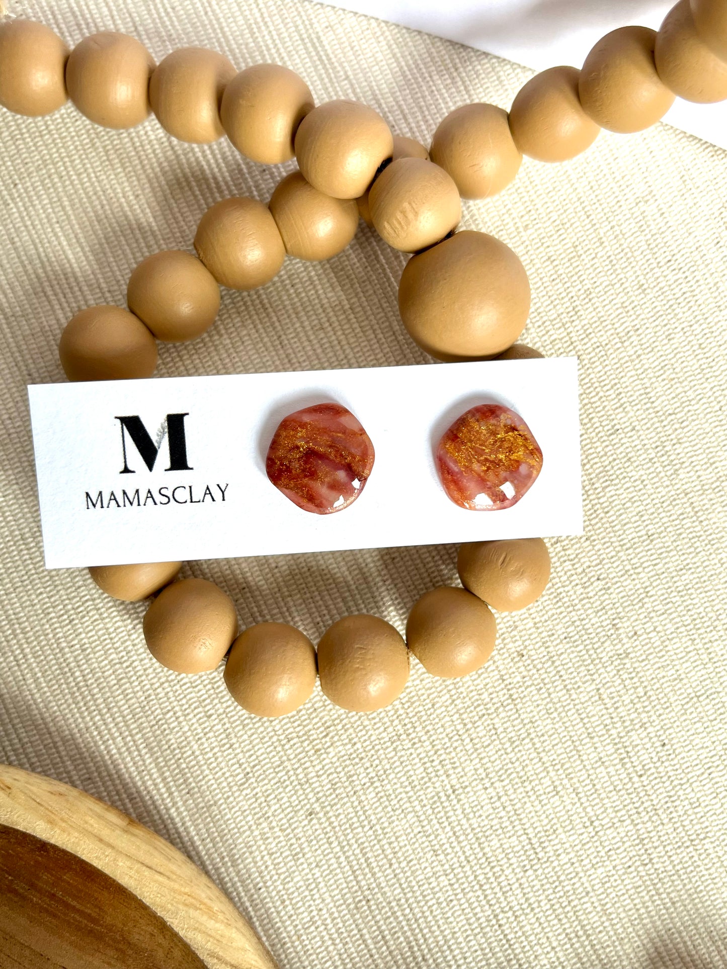 Chestnut Brown and Gold Autumn Studs