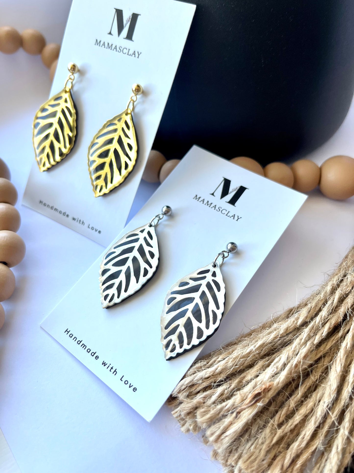 Golden and Silver Leaves Earrings