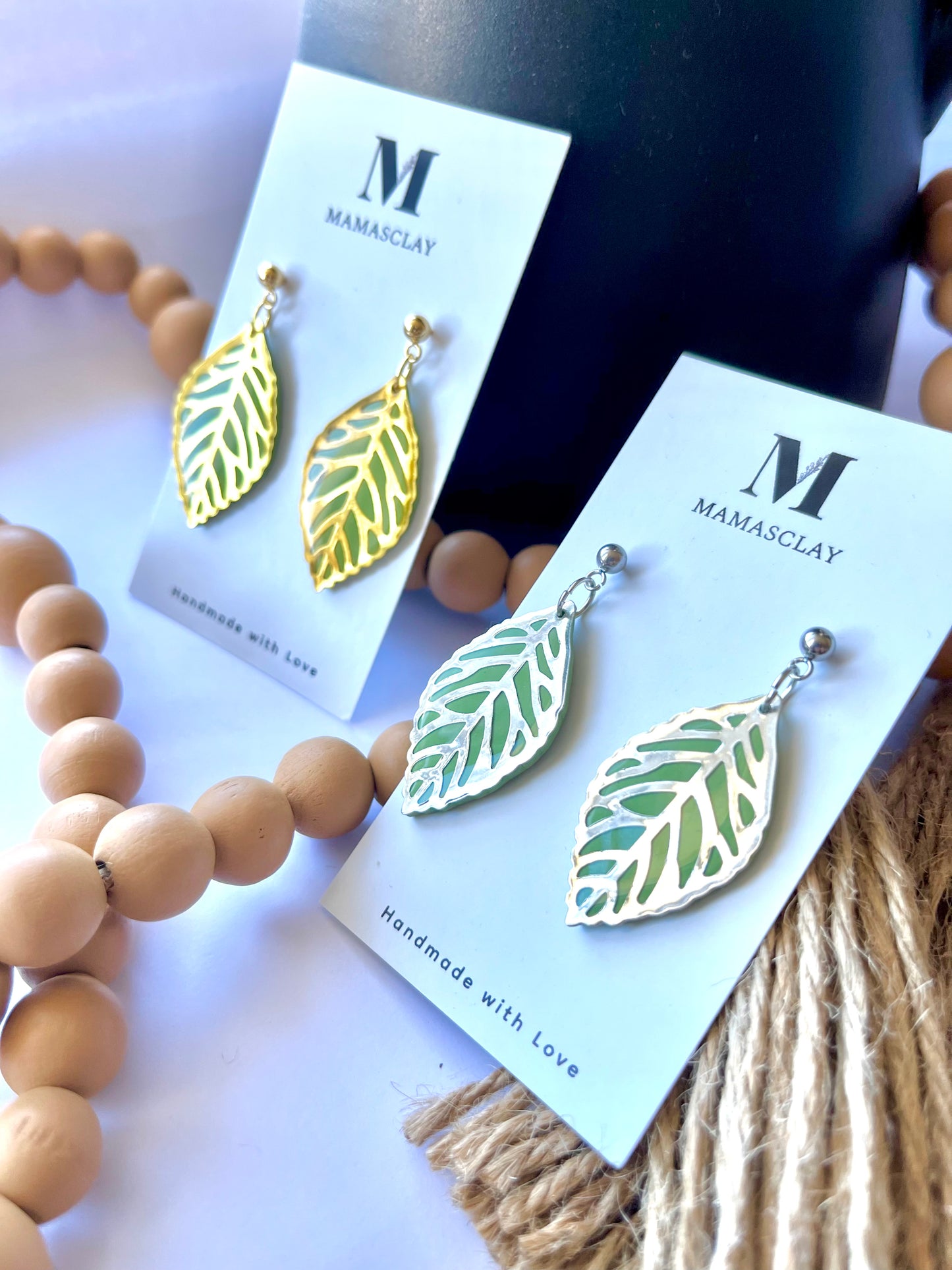 Golden and Silver Leaves Earrings