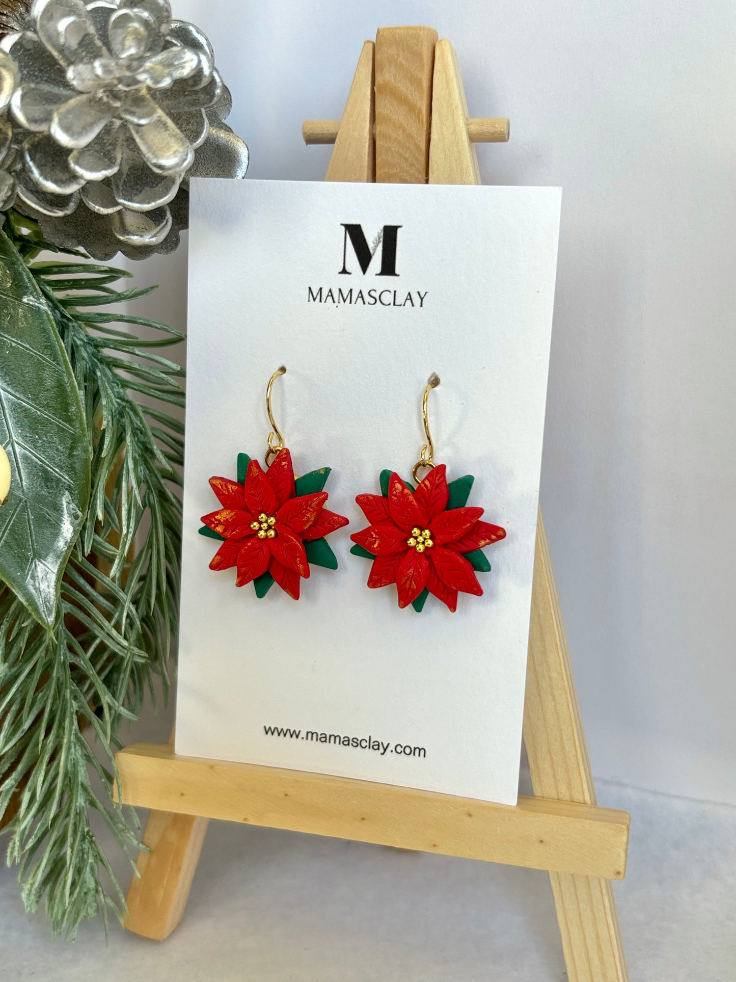 Poinsettia Earrings