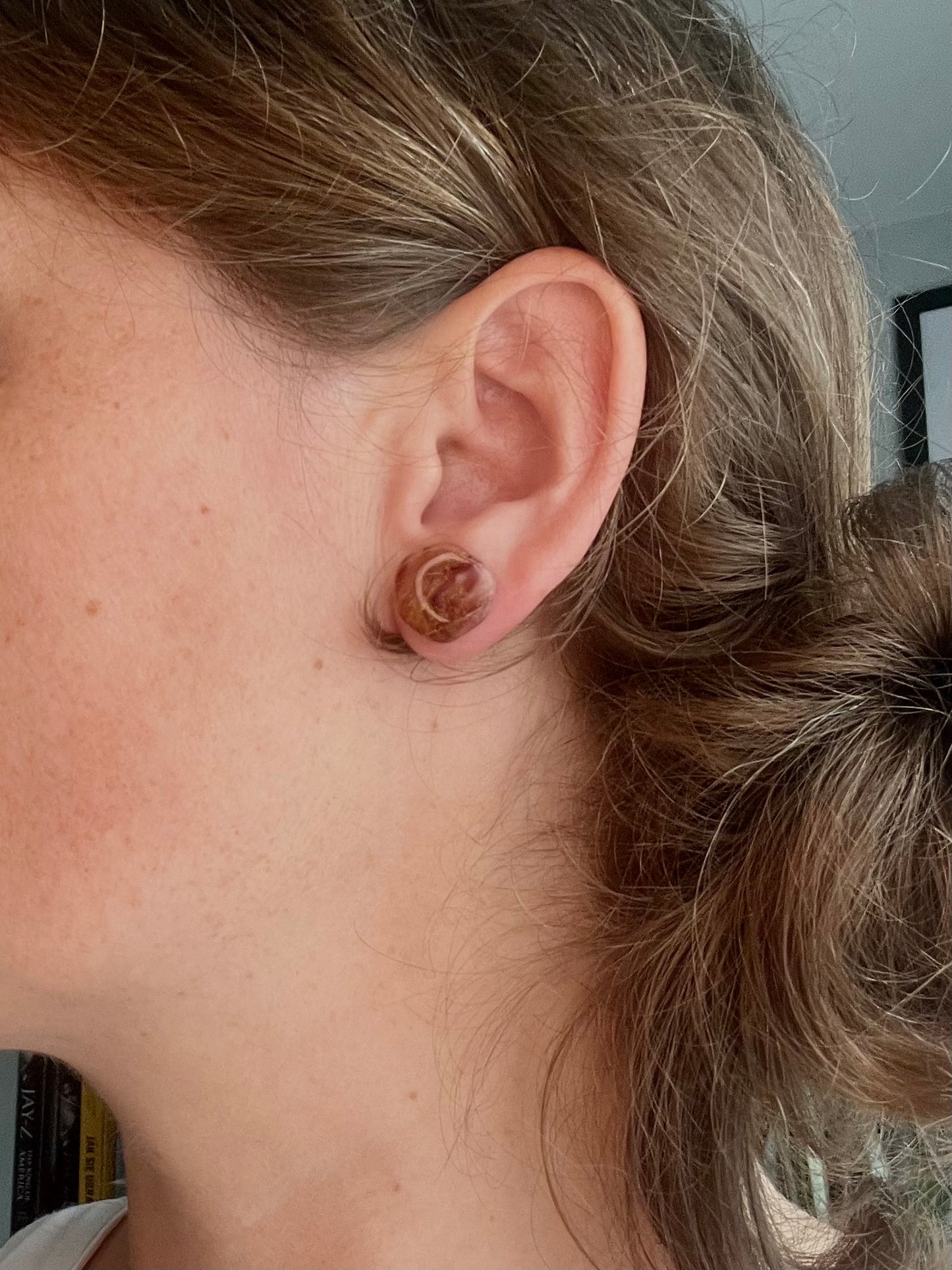 Chestnut Brown and Gold Autumn Studs