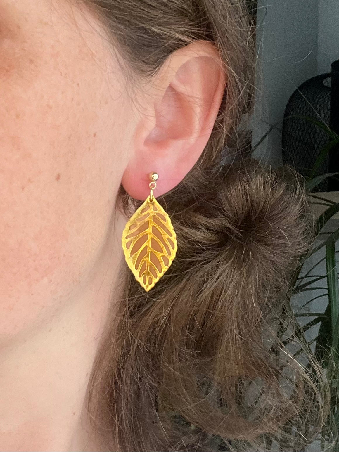 Golden and Silver Leaves Earrings