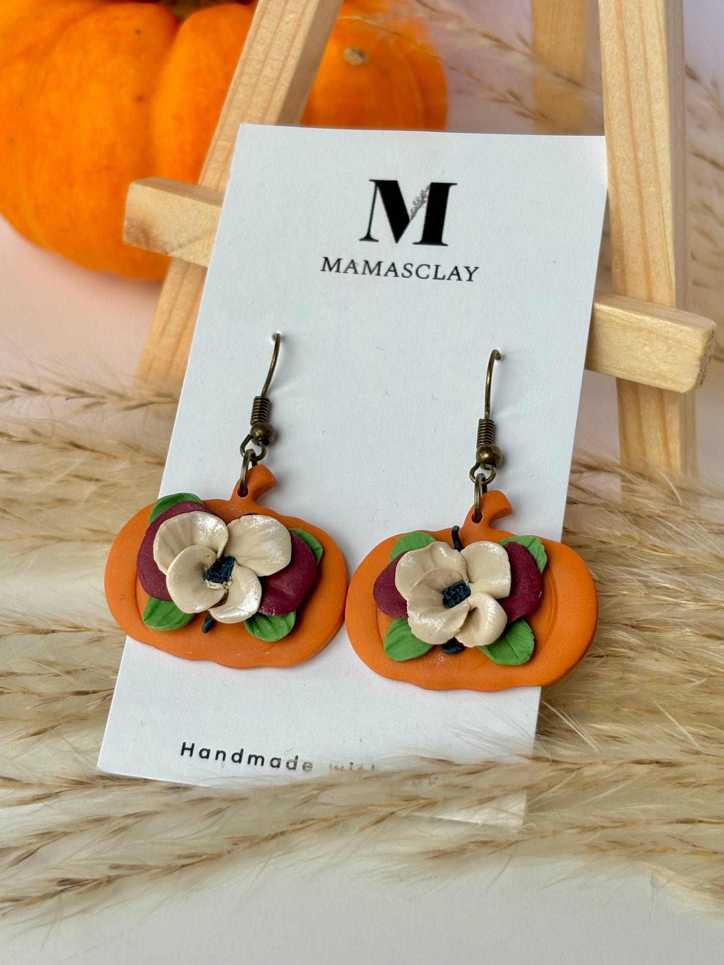 Floral Pumpkin Earrings