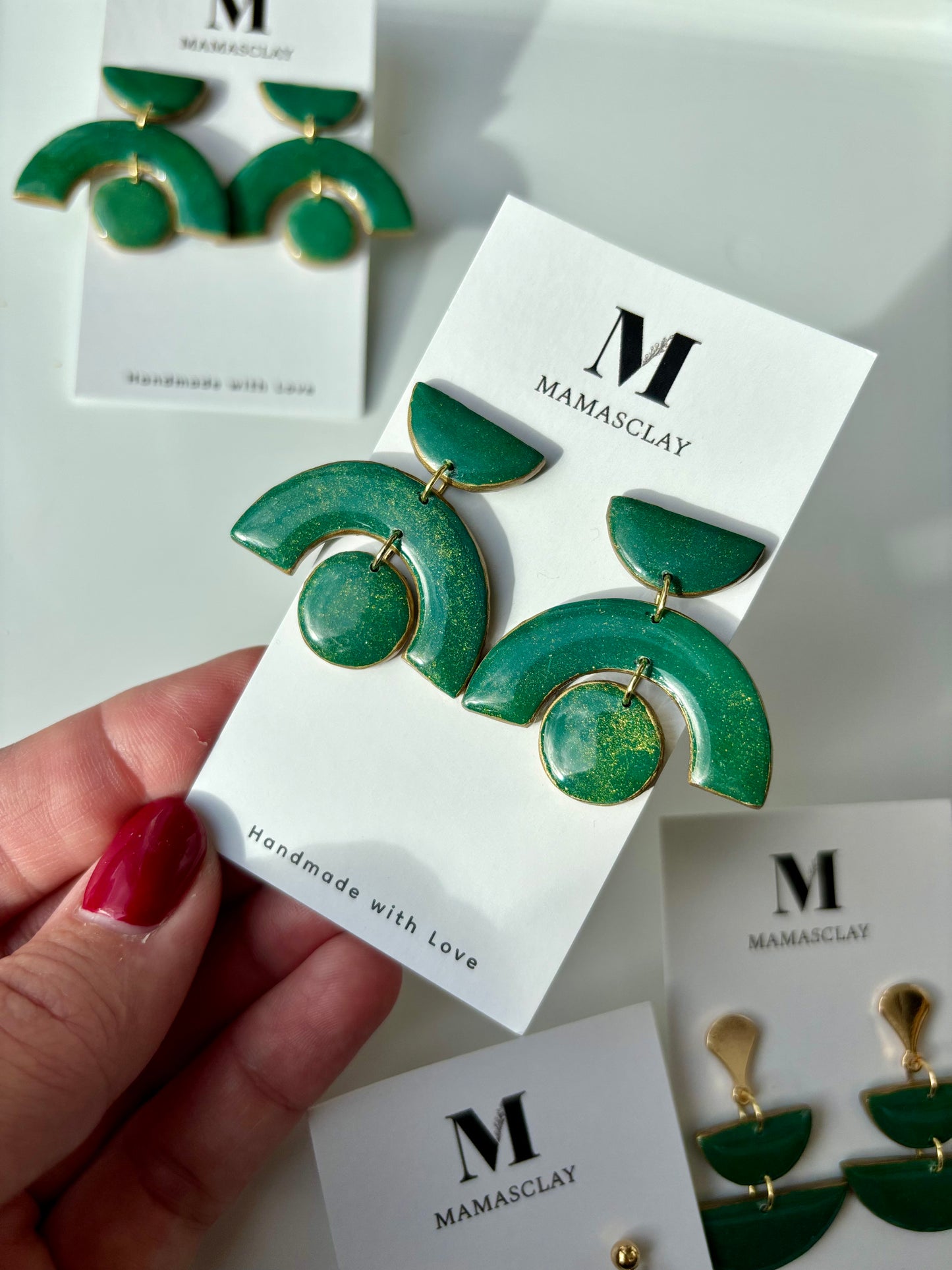 Green and Gold Bridge Dangles
