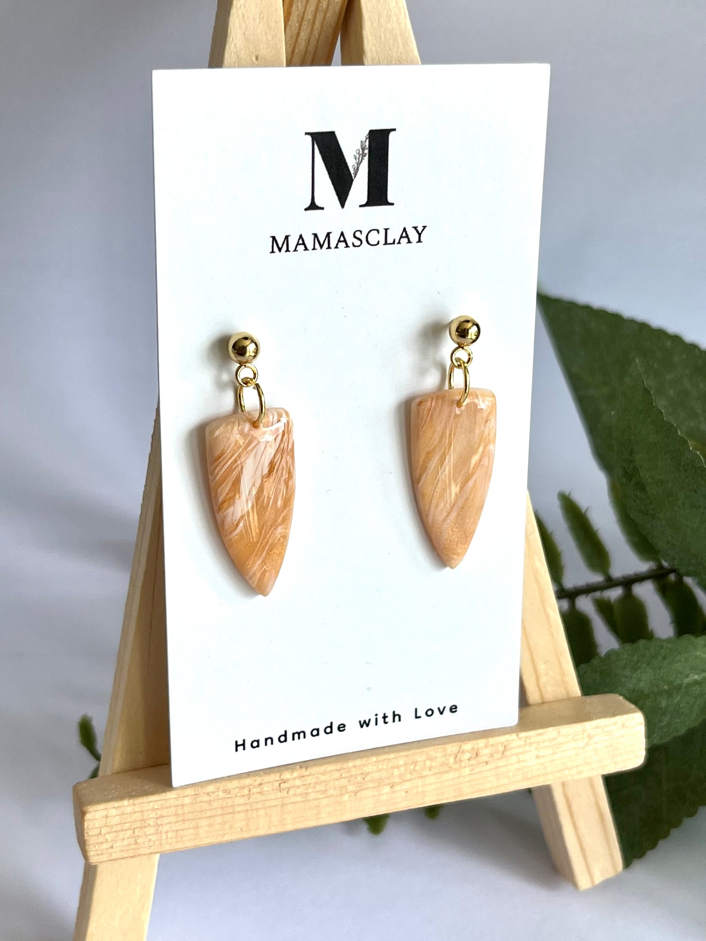 Golden Marble Shield Dangles