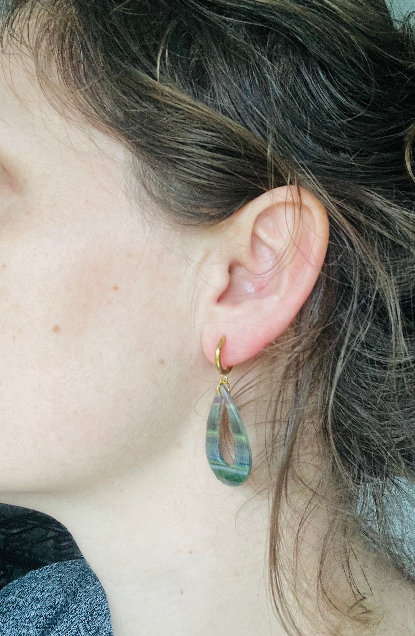 Stripy Teardrop Earrings
