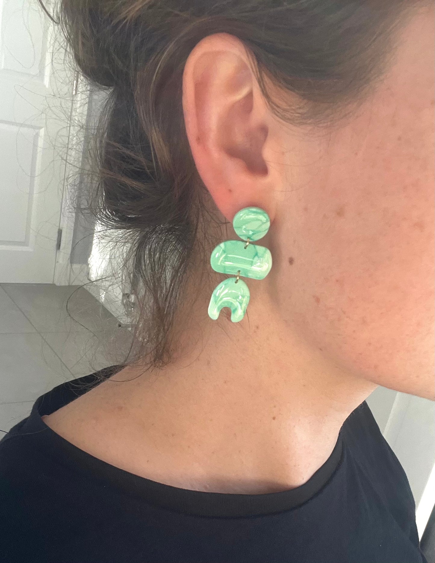Pebble Minty Dangles