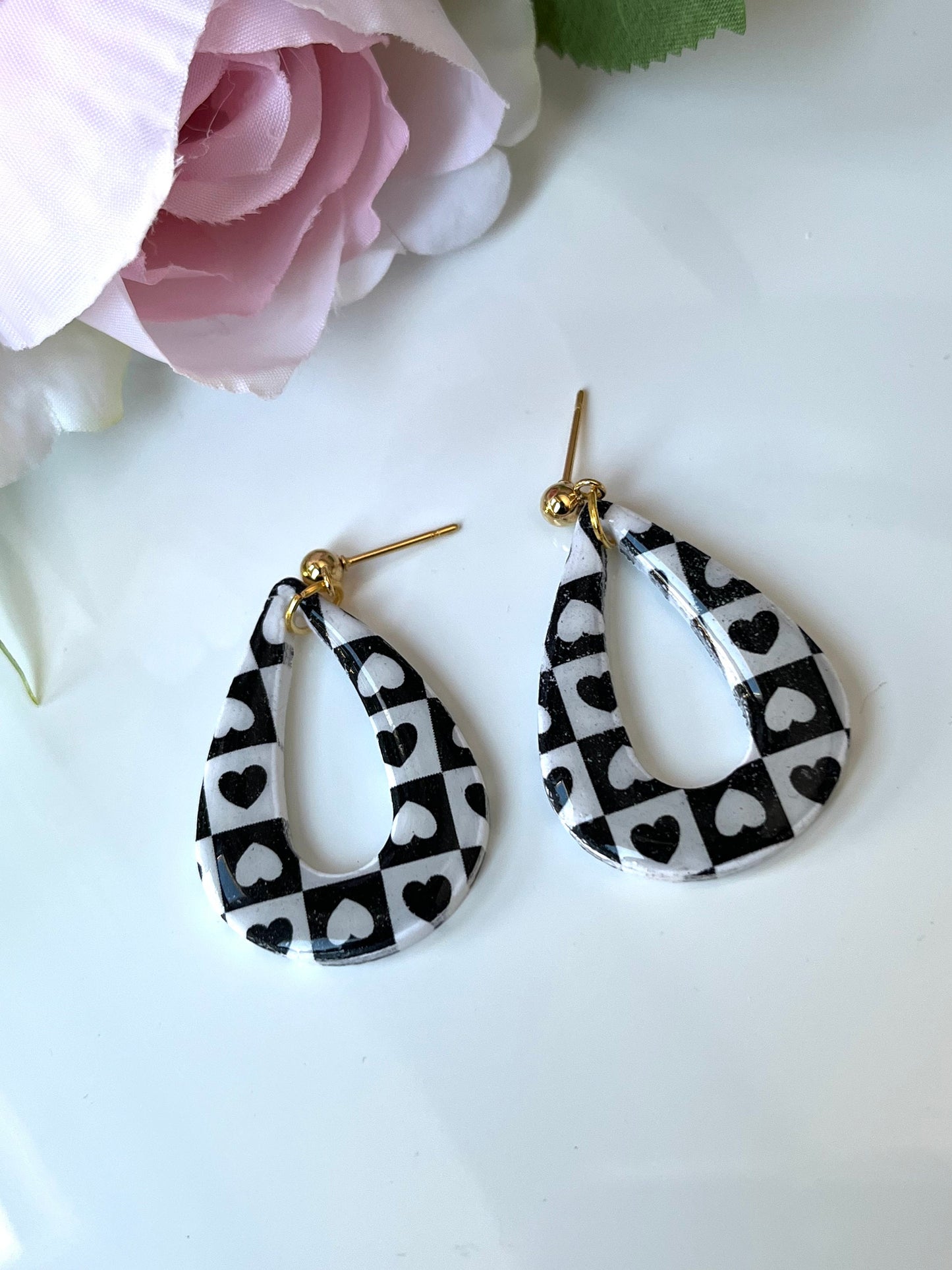 Chequered Heart Earring Collection
