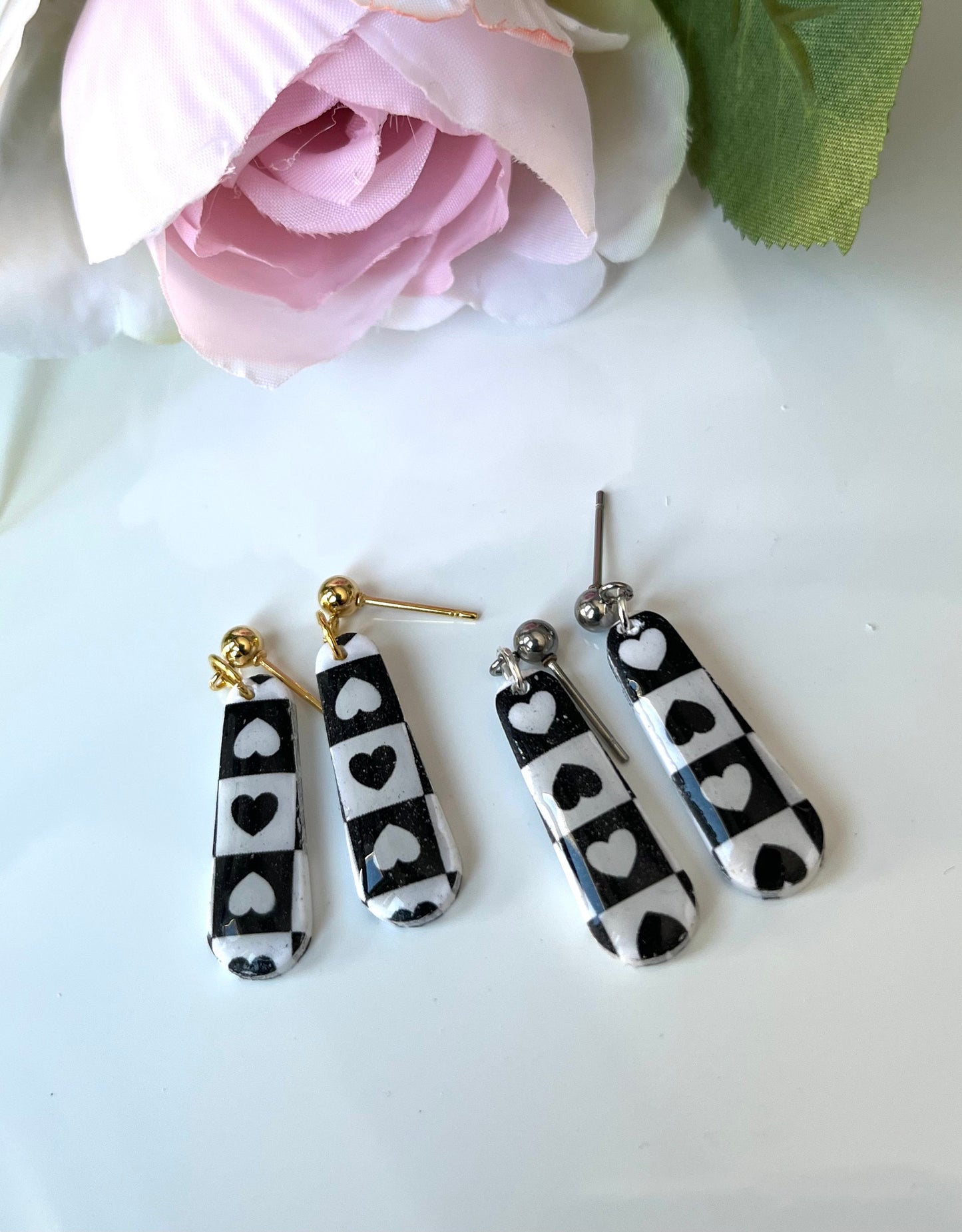 Chequered Heart Earring Collection