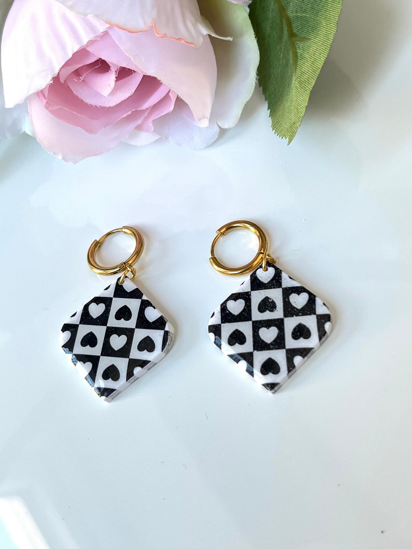 Chequered Heart Earring Collection
