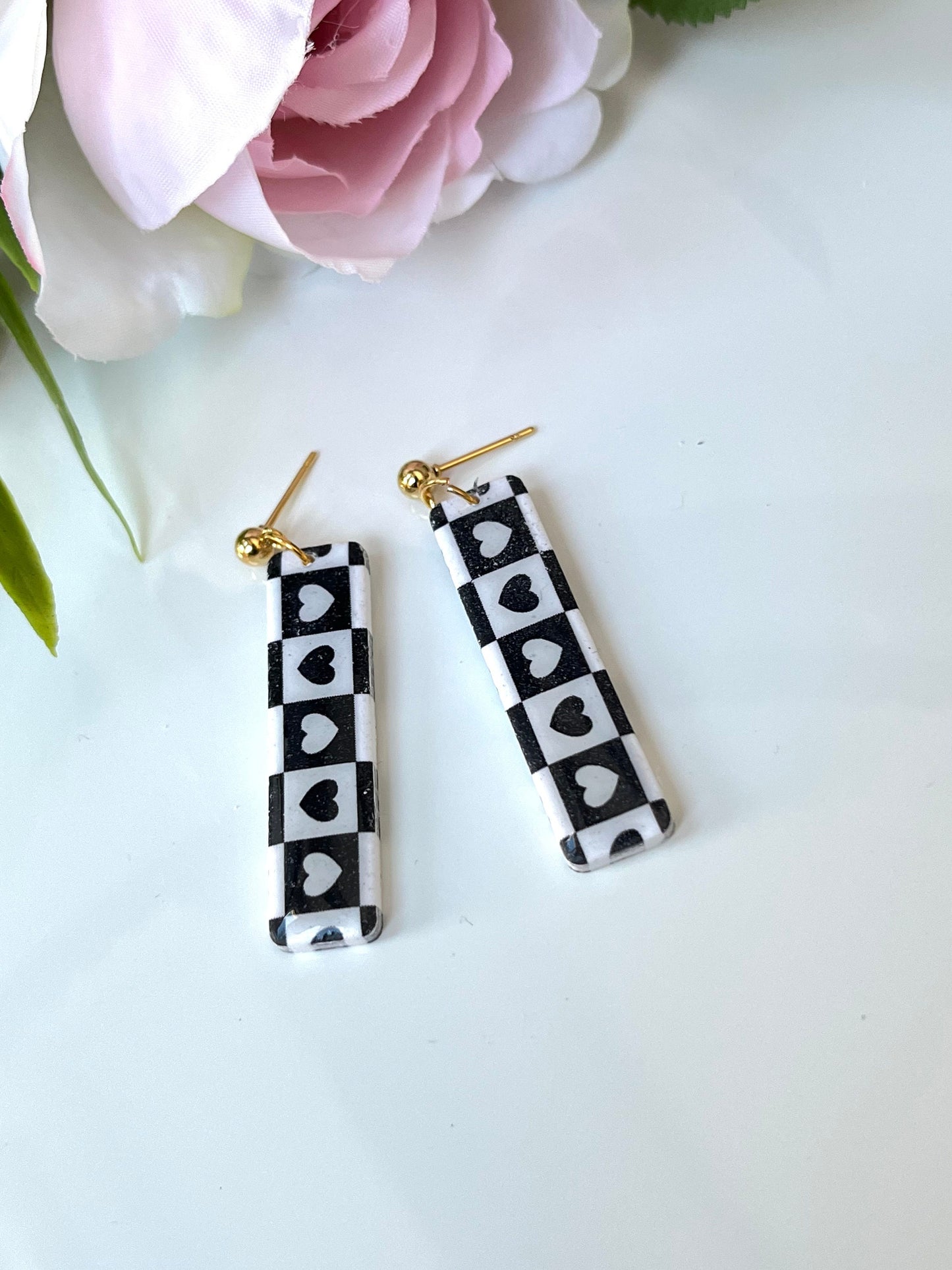 Chequered Heart Earring Collection