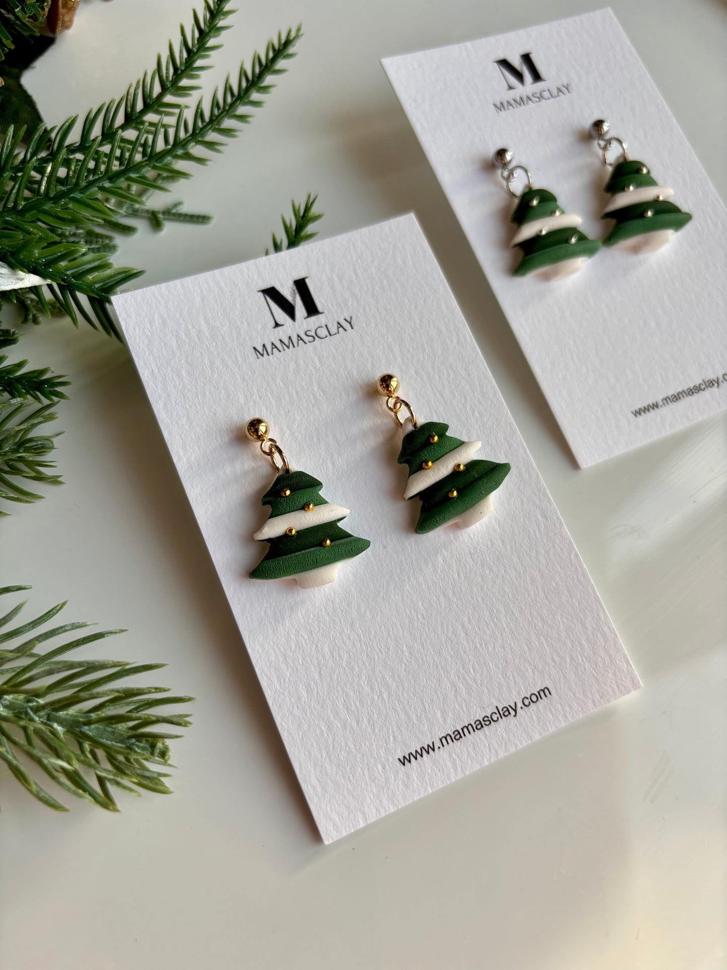 Stripy Christmas Tree Earrings