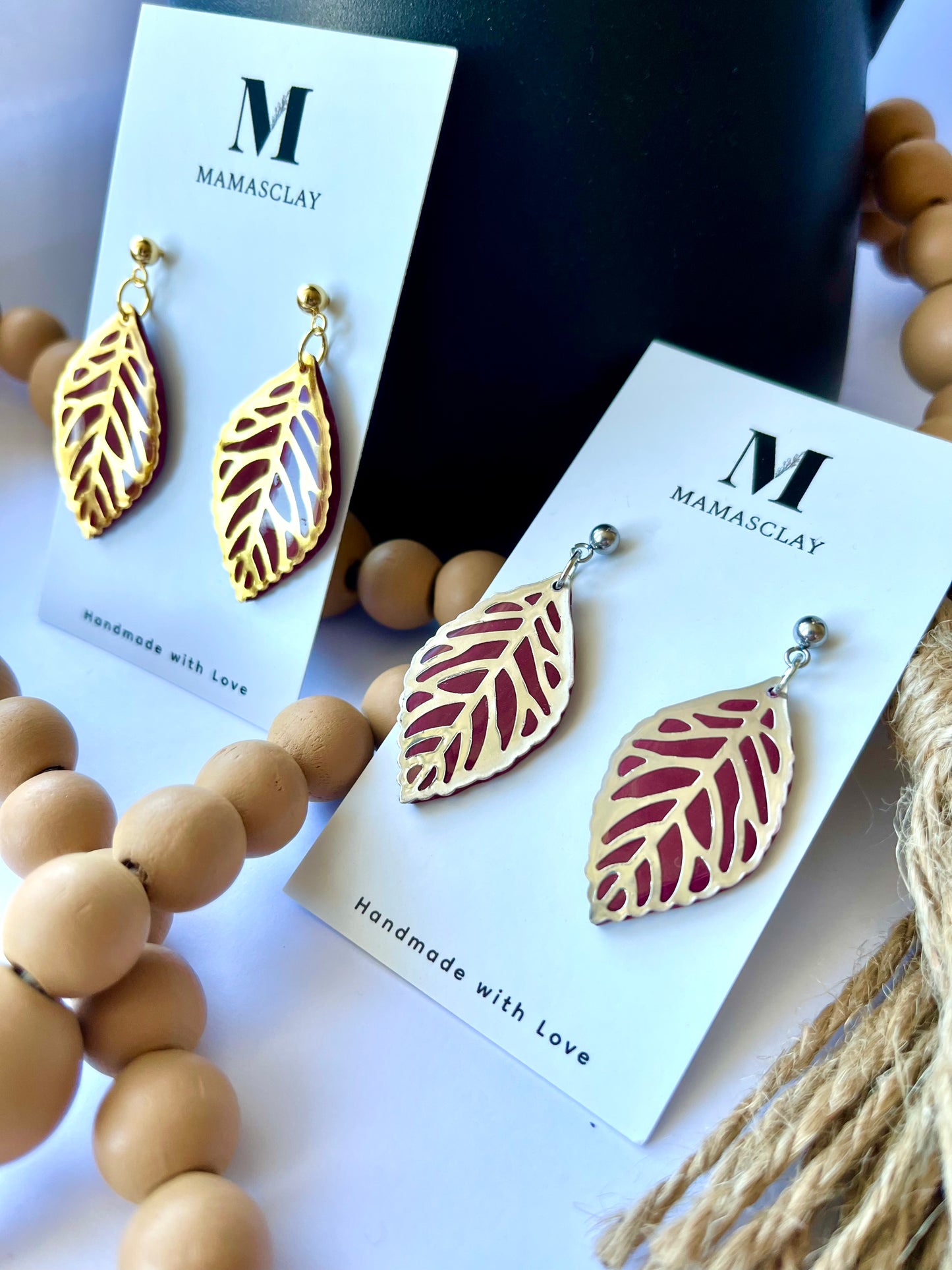 Golden and Silver Leaves Earrings