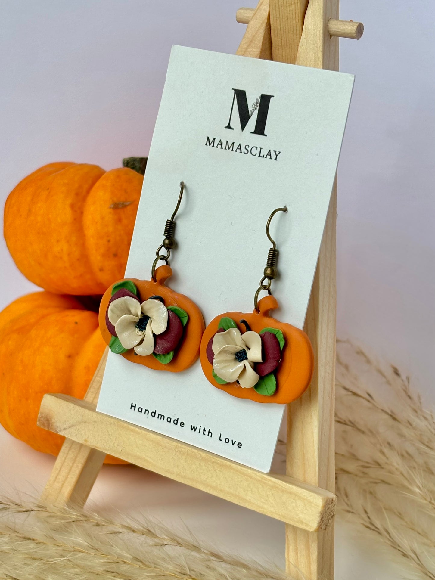 Floral Pumpkin Earrings