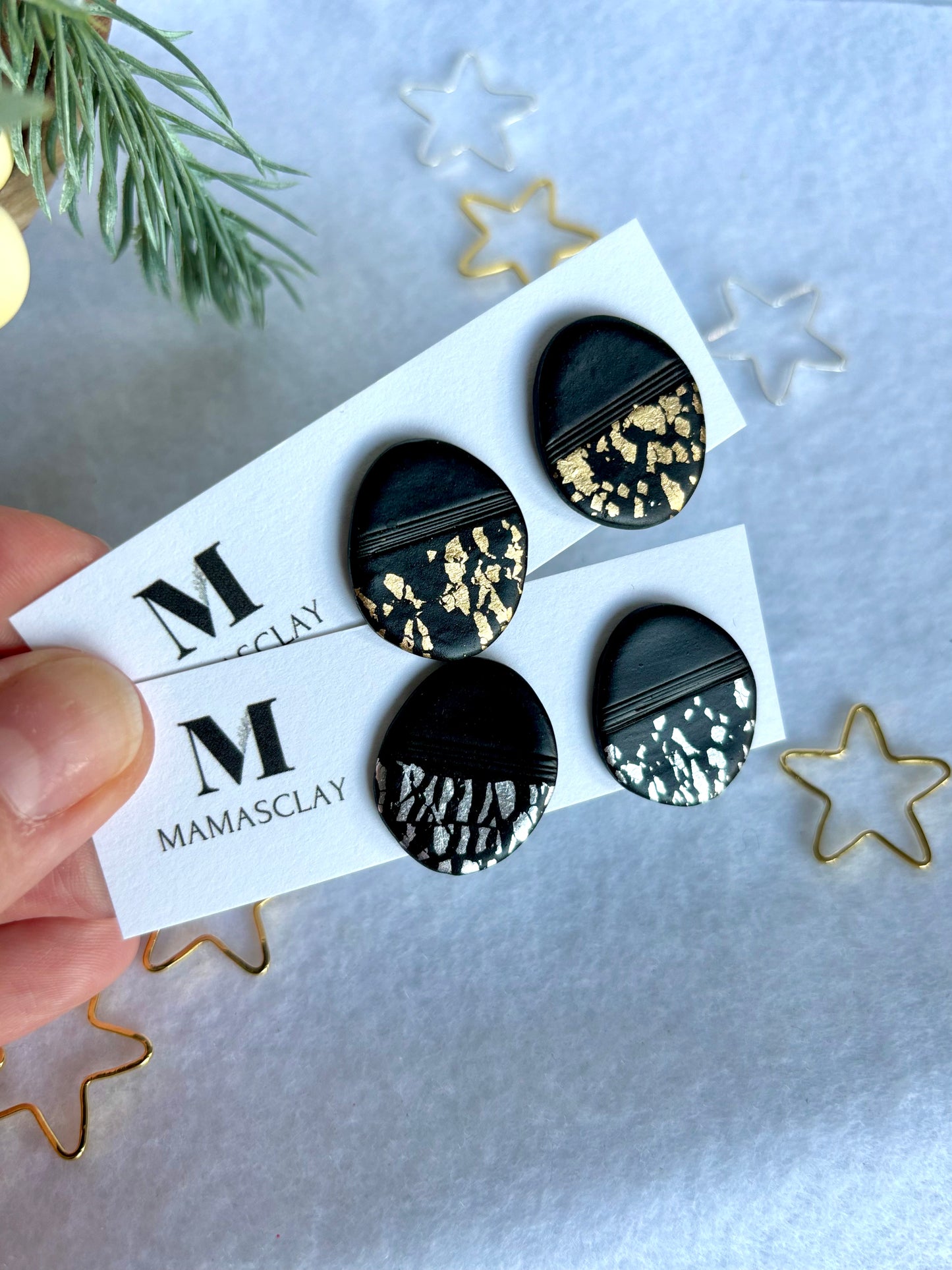 Black and Gold/Silver Studs