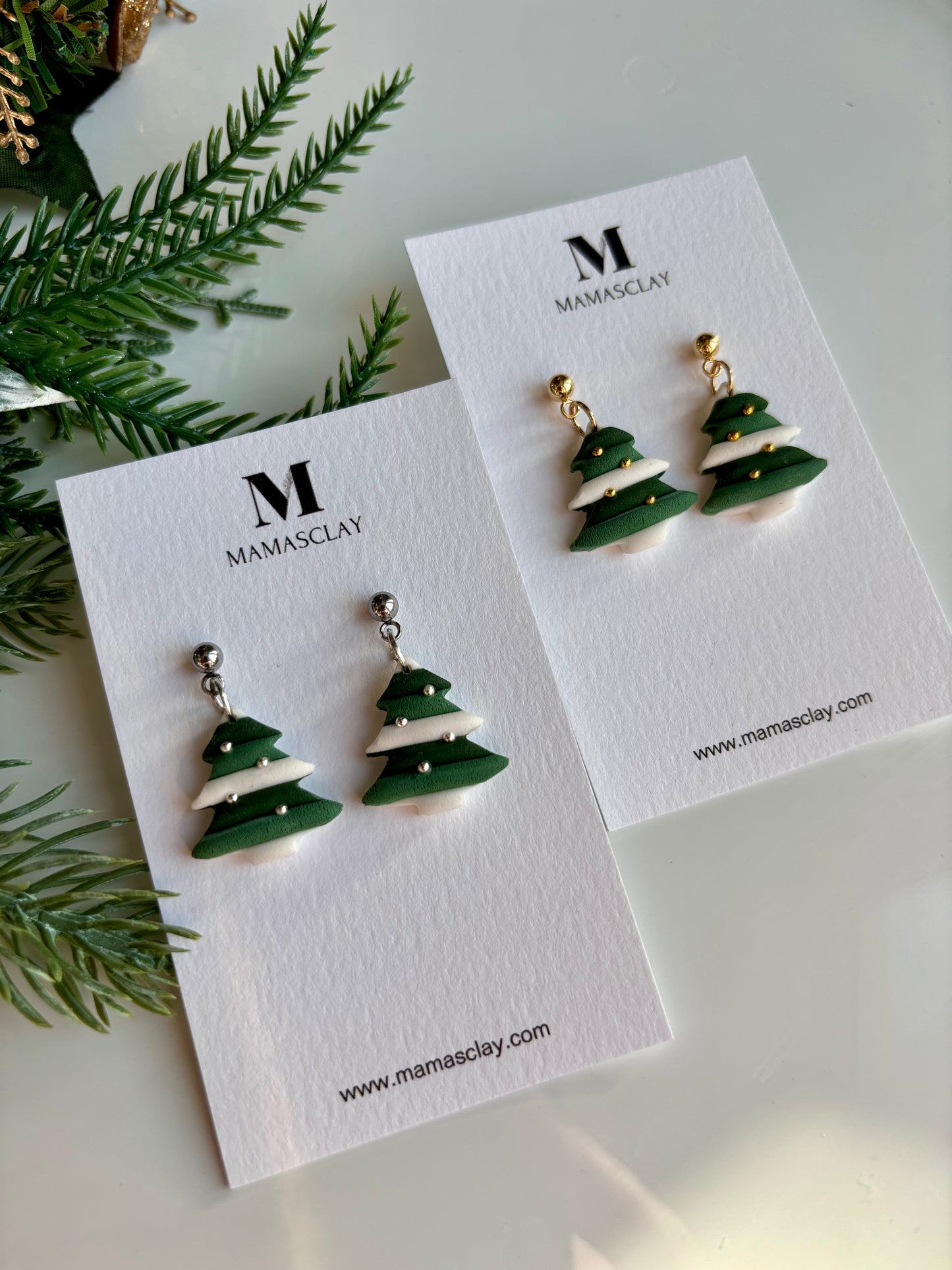 Stripy Christmas Tree Earrings