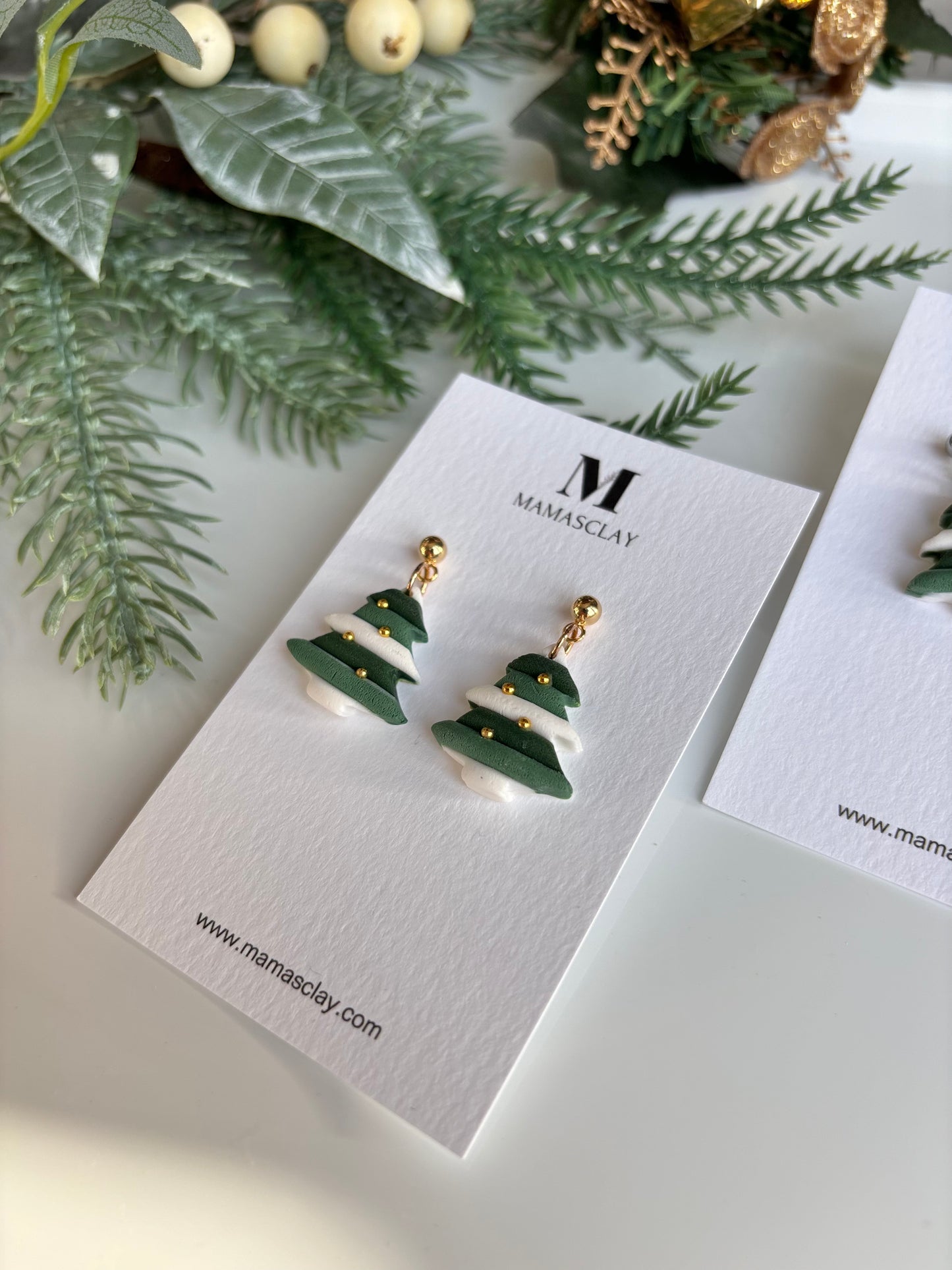 Stripy Christmas Tree Earrings