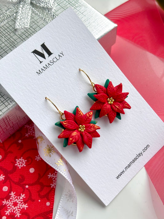 Poinsettia Earrings