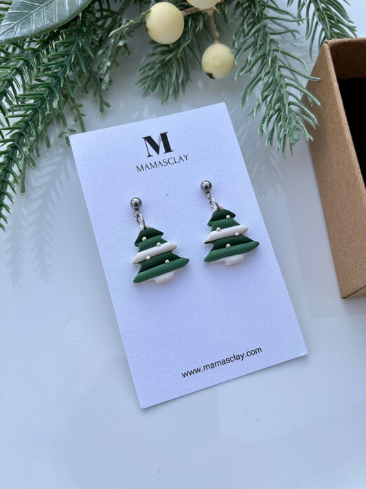 Stripy Christmas Tree Earrings