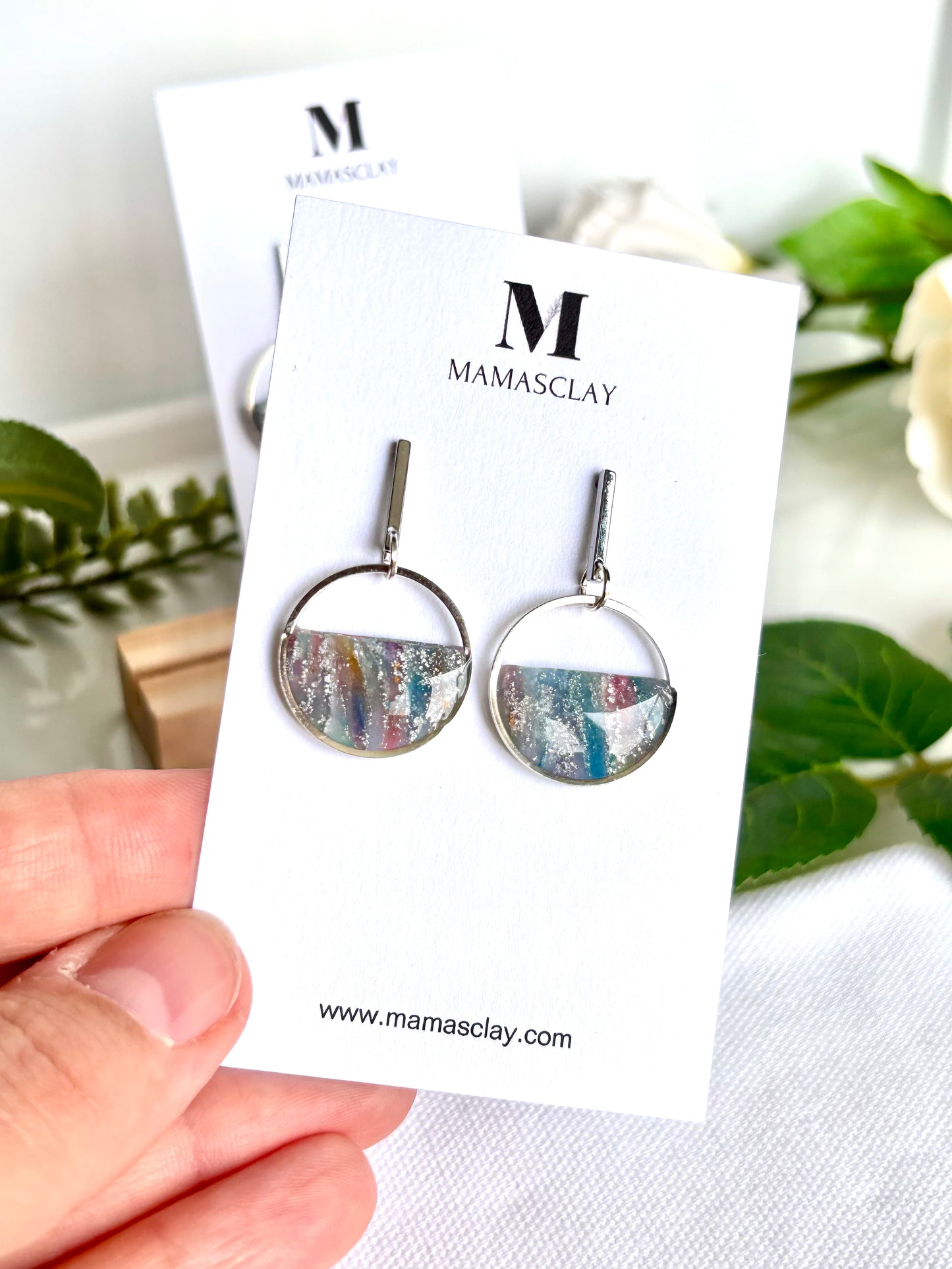 Marble Silver Earrings