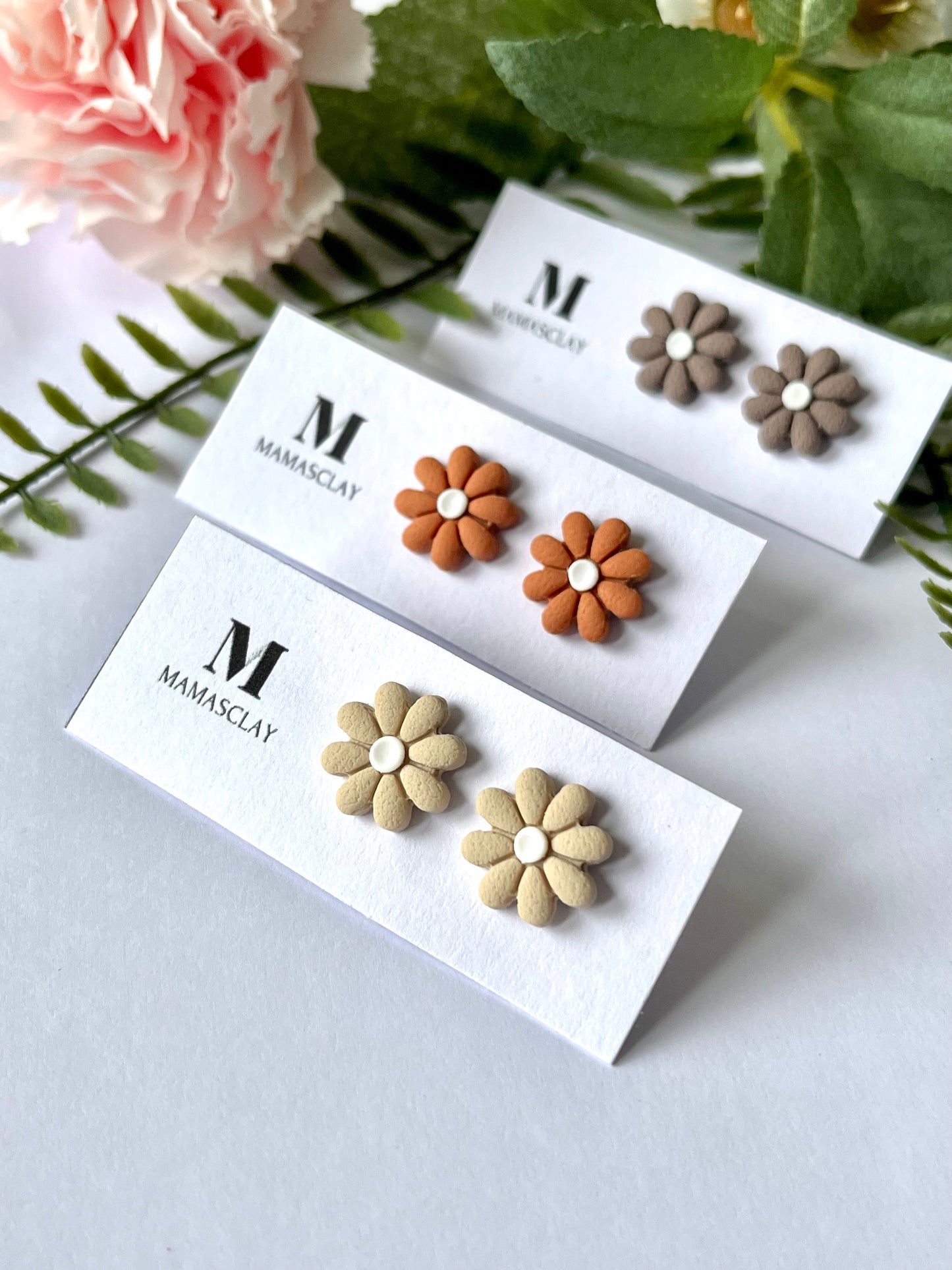 Neutral Flower Studs