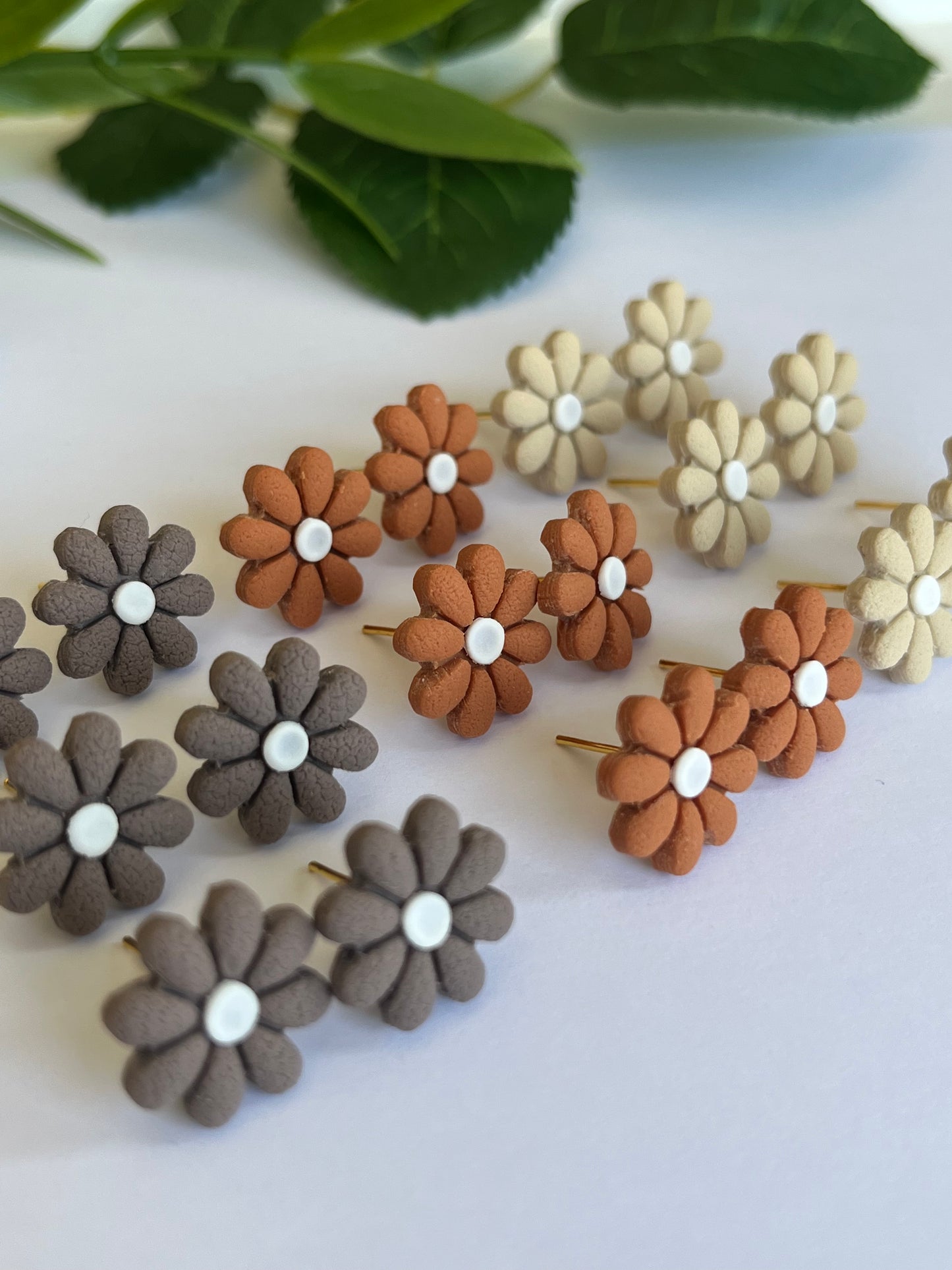 Neutral Flower Studs